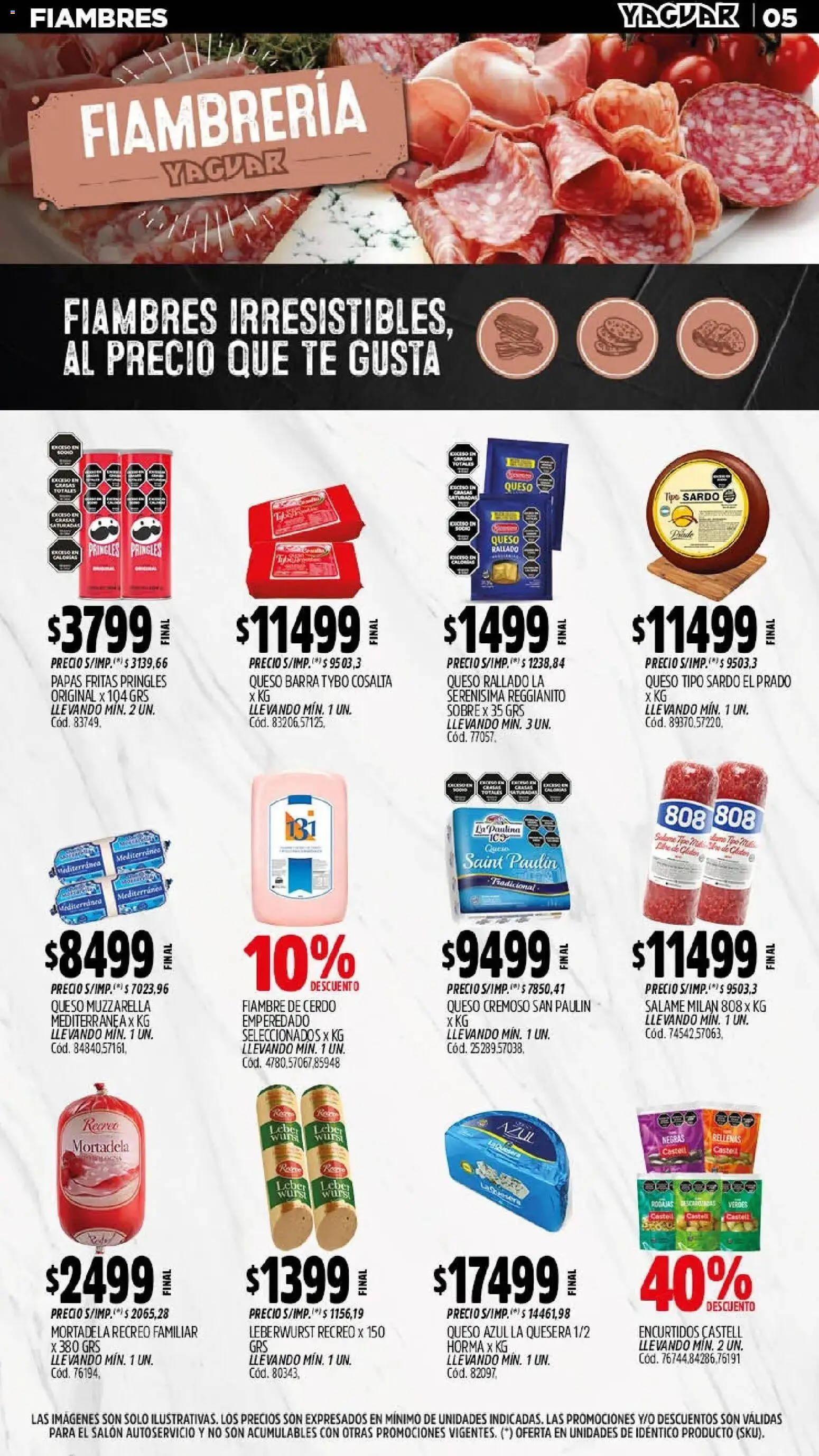 Yaguar - Oferta Semanal Salta │ válido desde el 18.05.2026 | Página: 5 | Productos: Sobre, Muzzarella, Salame, Papas fritas