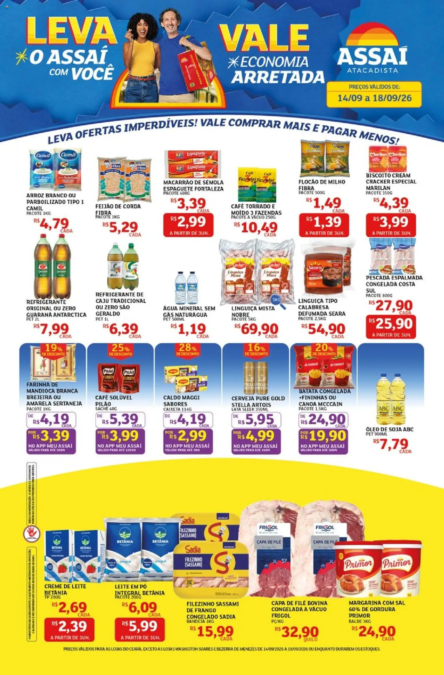 Assaí Atacadista Folheto - válido de 14/09/2026 | Página: 1 | Produtos: Leite, Arroz, Creme, Creme de leite