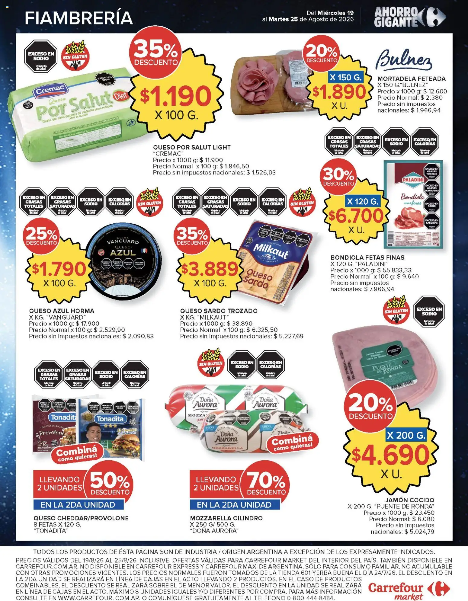 Carrefour ofertas │ válido desde el 19/08/2026 | Página: 42 | Productos: Sobre, Jamón cocido, Queso, Jamón