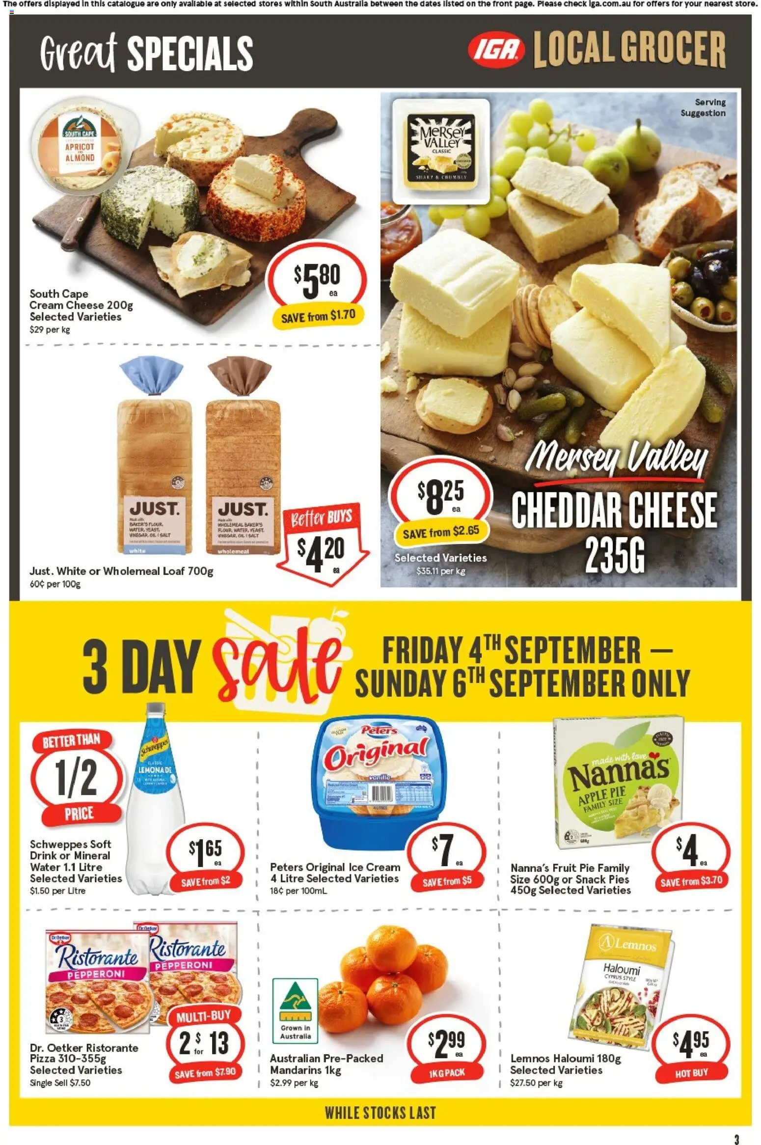 IGA catalogue - valid from 02/09/2026 | Page: 4 | Products: Cheese, Ice cream, Cheddar, Lemonade