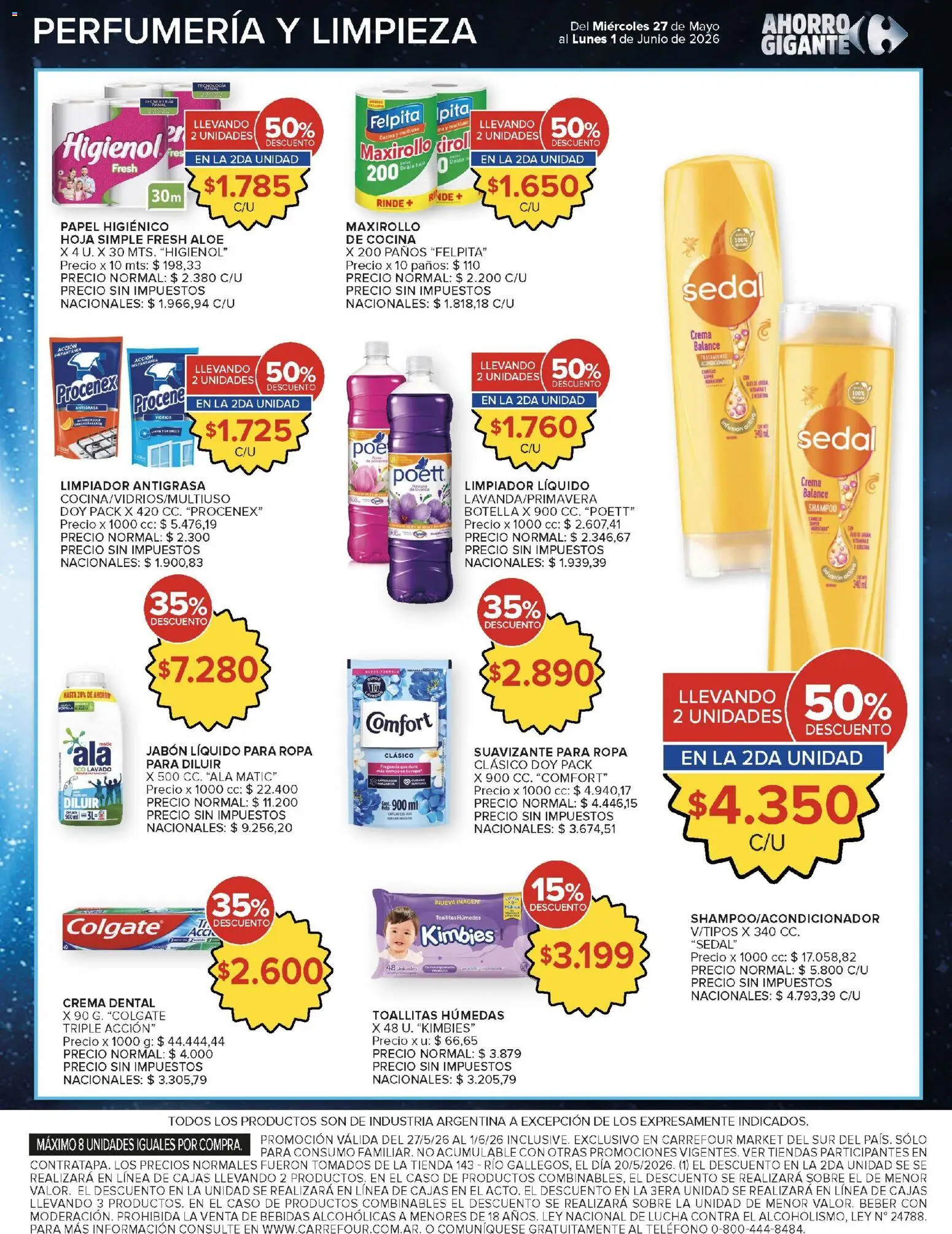 Carrefour ofertas │ válido desde el 27.05.2026 | Página: 51 | Productos: Toallitas húmedas, Jabón, Ropa, Pan