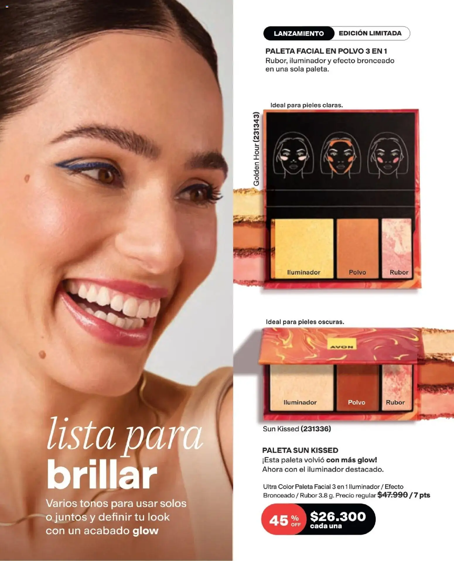 Avon revista - valida desde el 16/08/2026 | Página: 43 | Productos: Iluminador, Rubor, Polvo