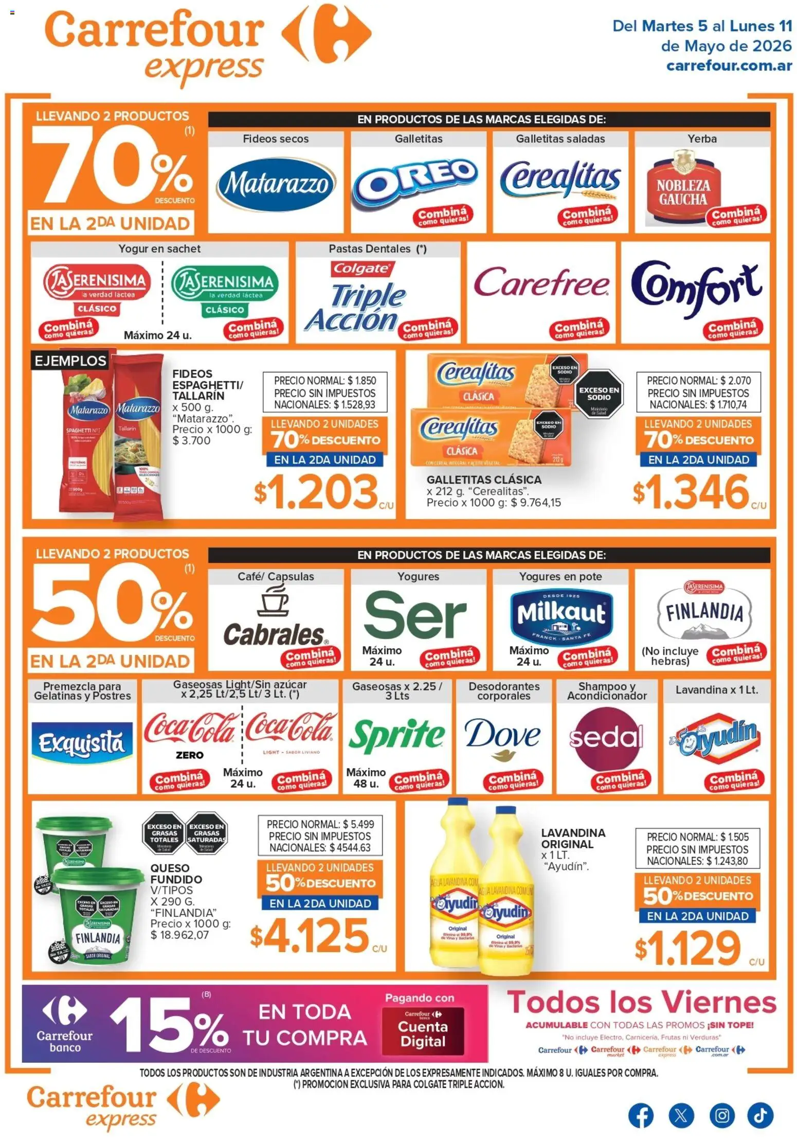 Carrefour Express ofertas │ válido desde el 05.05.2026 | Página: 1 | Productos: Galletitas, Yerba, Shampoo, Fideos