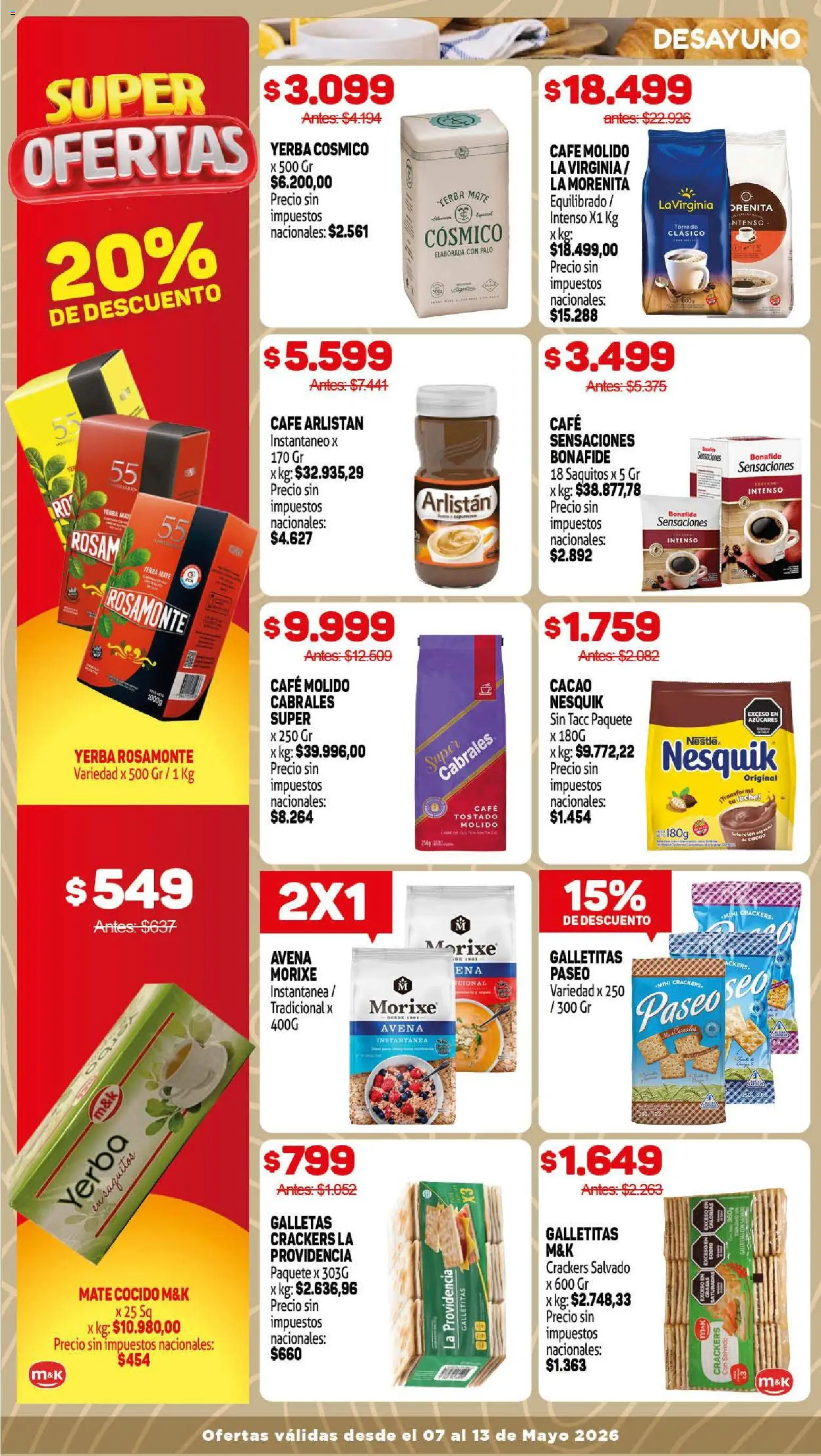 Makro ofertas │ válido desde el 07.05.2026 | Página: 8 | Productos: Yerba, Avena, Mate cocido, Cacao
