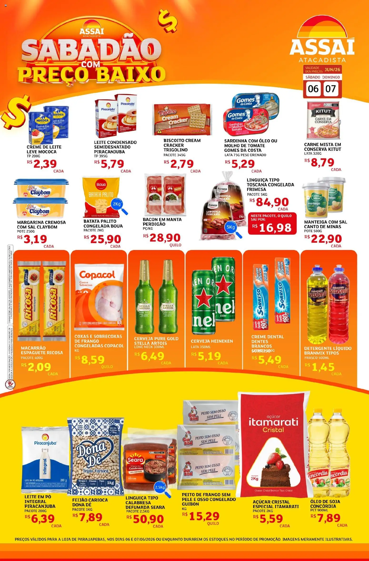 Assaí Atacadista Folheto - válido de 06.06.2026 | Página: 1 | Produtos: Óleo, Carne, Heineken, Sardinha