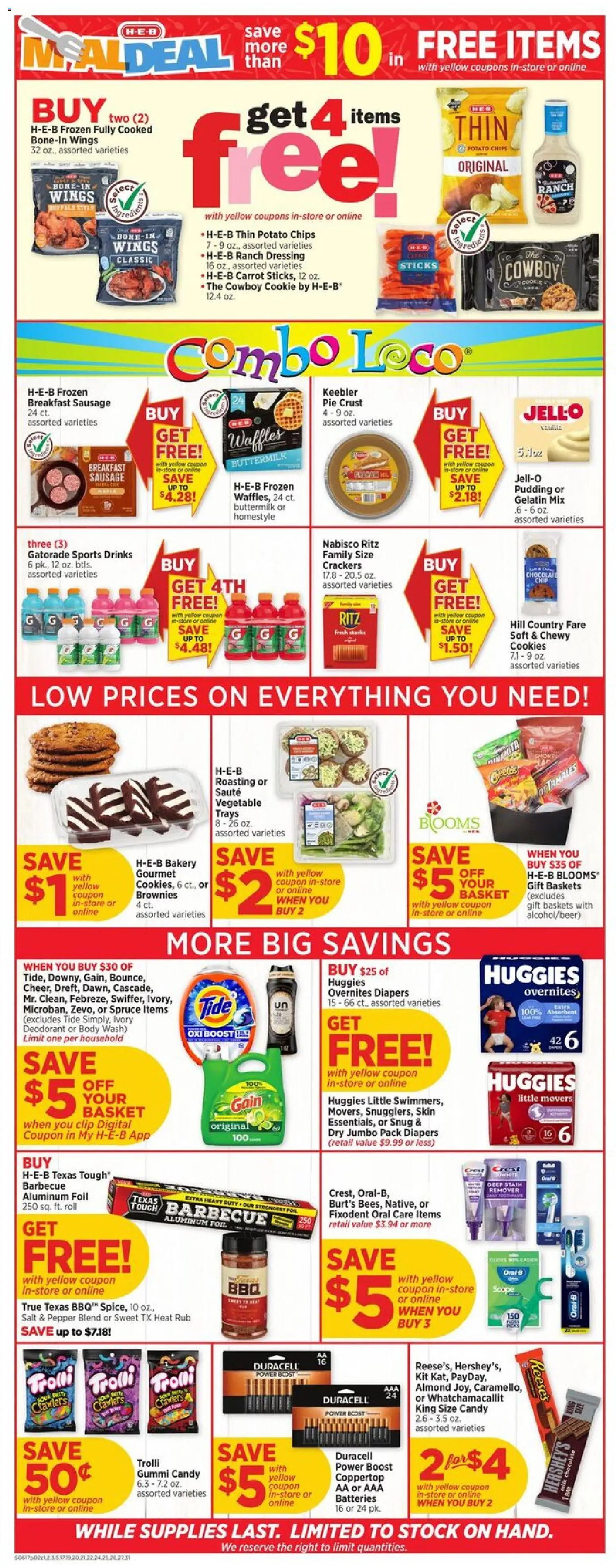 H-E-B Weekly Ad - valid from 17.06.2026 | Page: 2 | Products: Bakery, Clip, Deodorant, Cookies