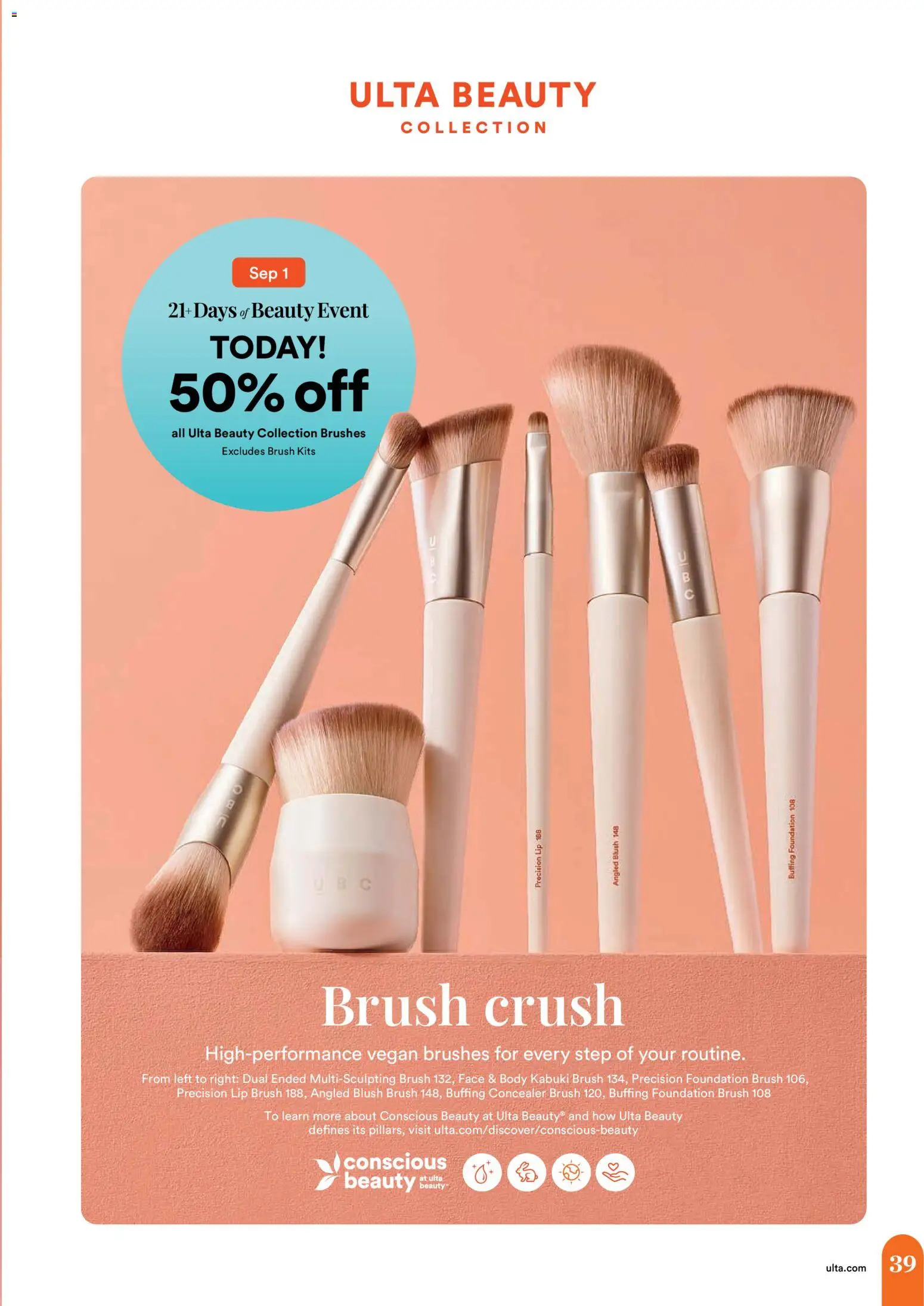 Ulta Beauty Weekly Ad - valid from 08/28/2026 | Page: 39 | Products: Brushes, Concealer, Foundation, Blush