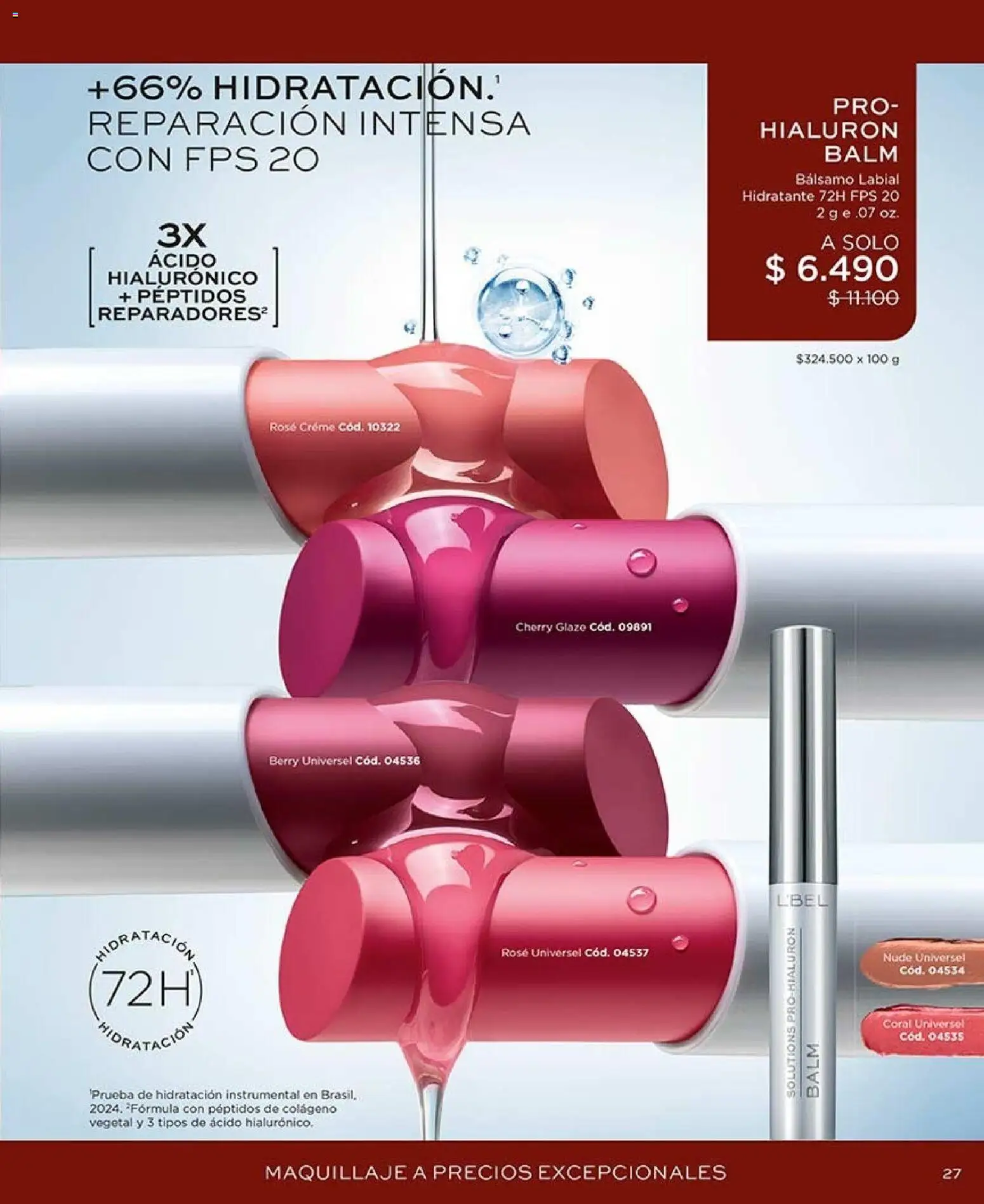 Catálogo L'Bel Campaña 15 │ válido desde el 06.09.2026 | Página: 27 | Productos: Bálsamo, Maquillaje, Bálsamo labial, Labial