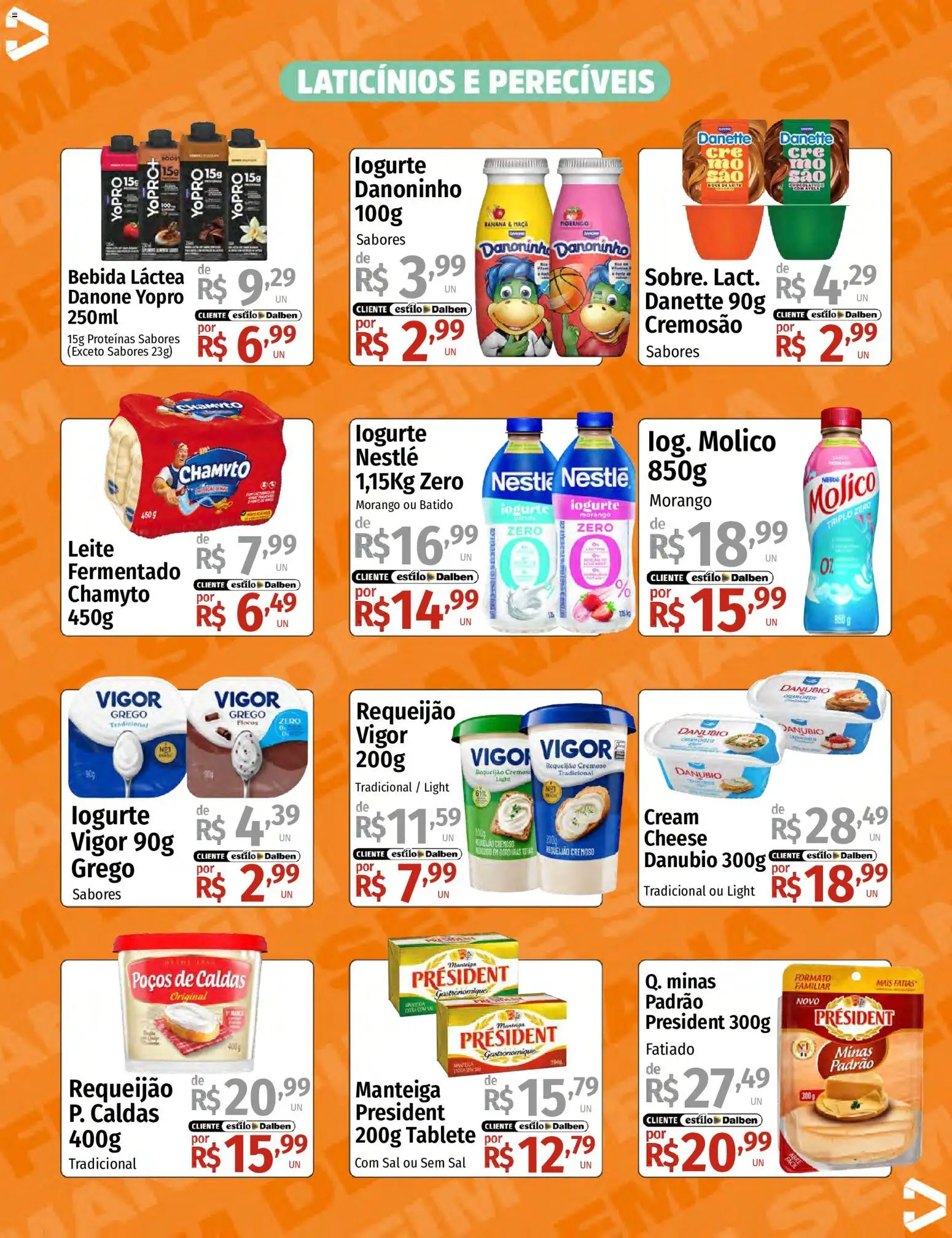 Supermercado Dalben Folheto - válido de 31/07/2026 | Página: 9 | Produtos: Leite, Manteiga, Iogurte, Flocos