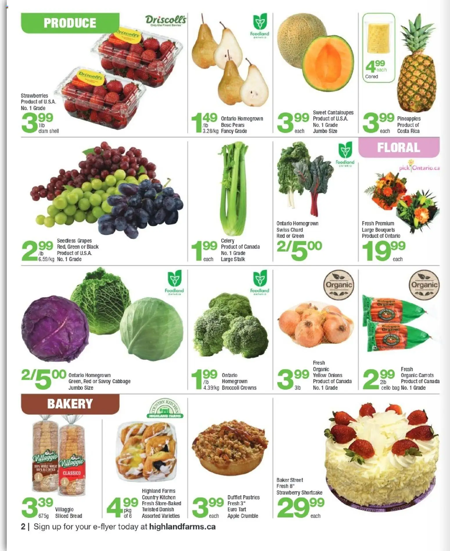 Highland Farms flyer valid from Sep 24, 2026 | Page: 2 | Products: Carrots, Cabbage, Celery, Pears