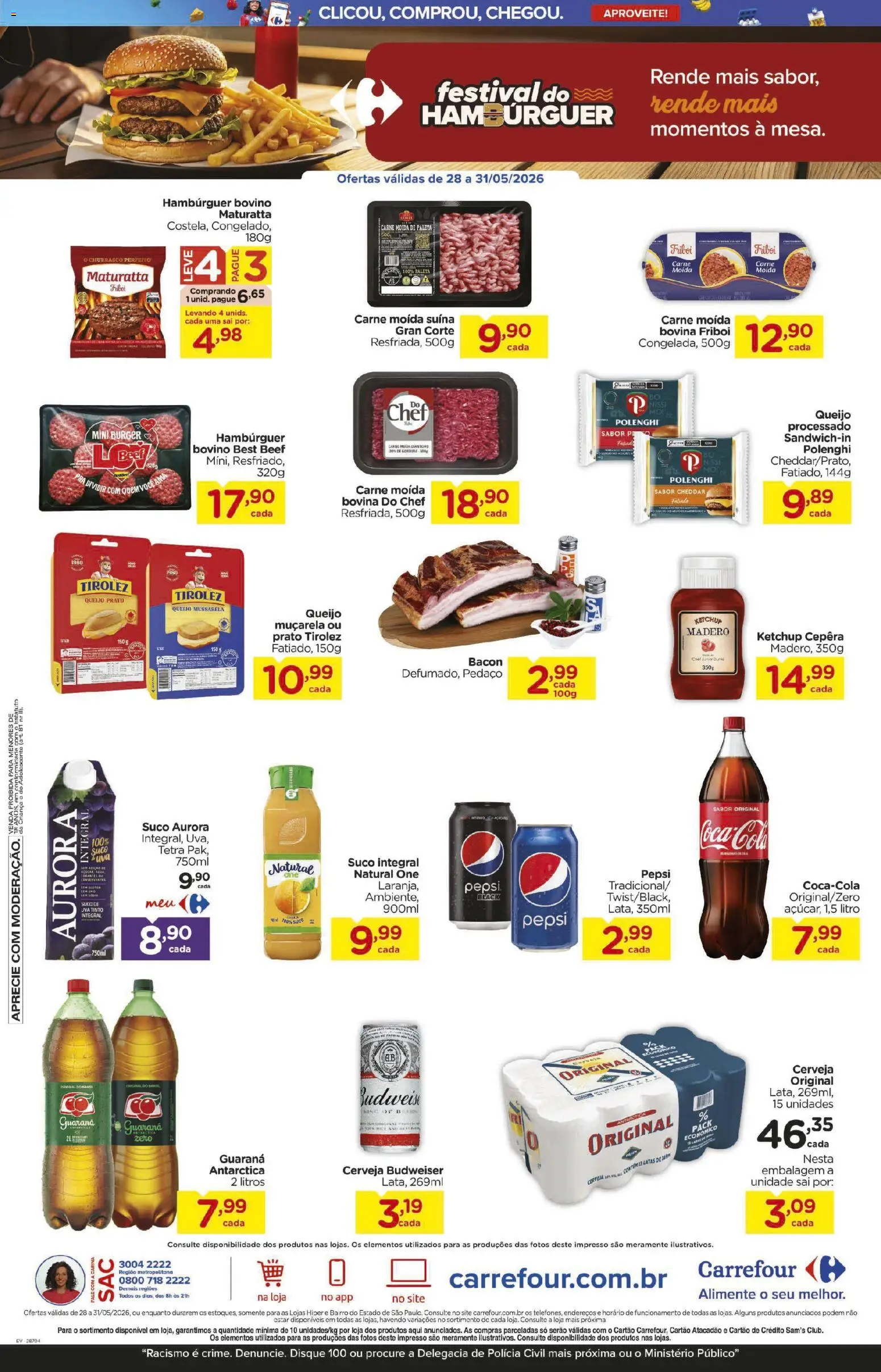 Carrefour Folheto - válido de 28.05.2026 | Página: 7 | Produtos: Guaraná, Cerveja, Muçarela, Cheddar