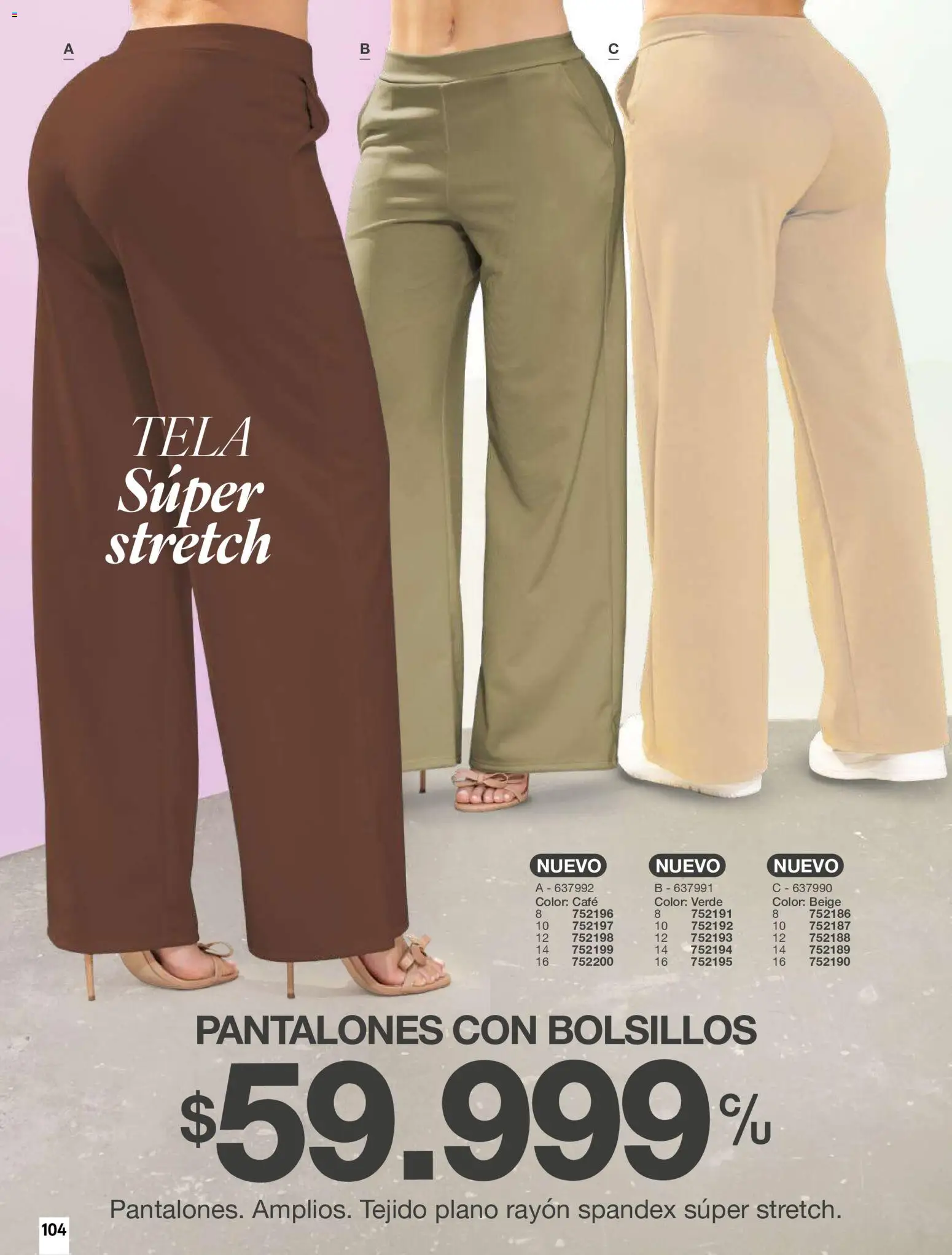 Carmel revista - valida desde el 01/07/2026 | Página: 104 | Productos: Bolsillos, Pantalones, Café