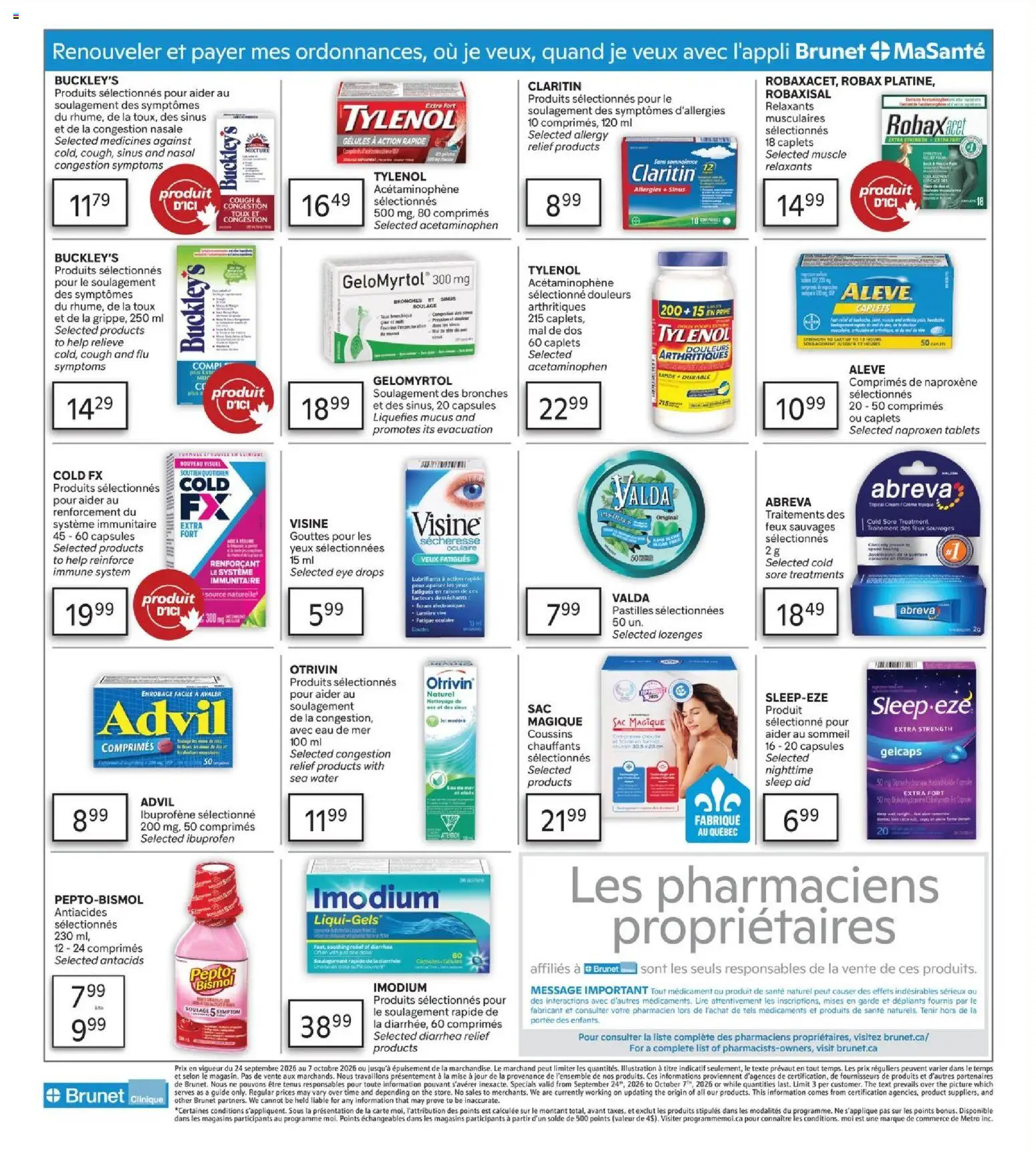 Brunet flyer valid from Sep 24, 2026 | Page: 4 | Products: Cream, Water, Eye drops, Capsules