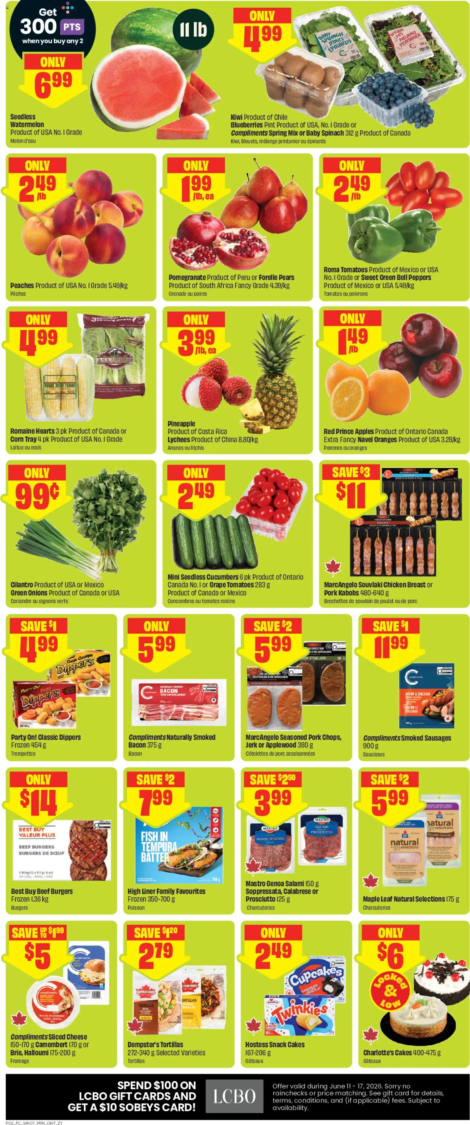FreshCo flyer valid from 11.06.2026 | Page: 3 | Products: Pineapple, Kiwi, Pork, Apples
