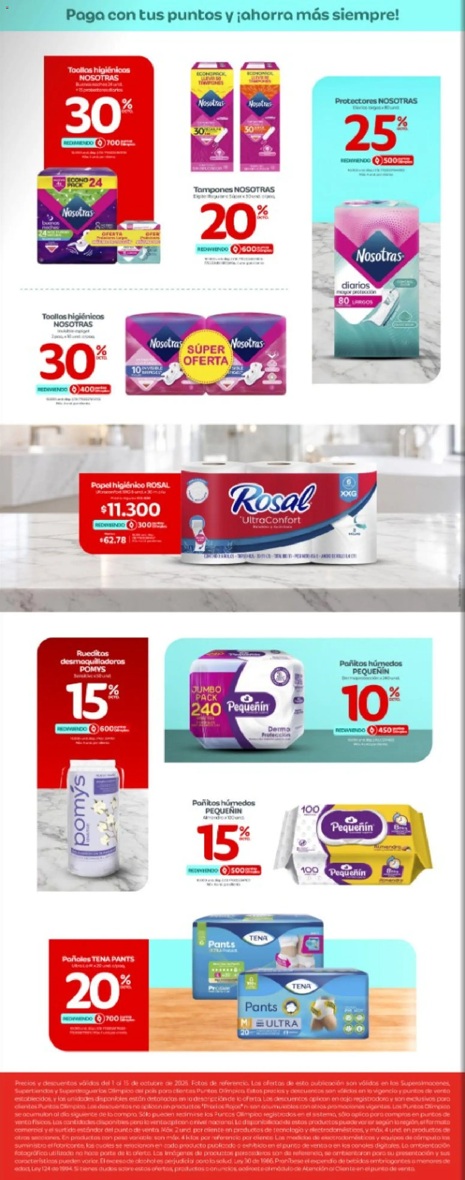 Olímpica revista - valida desde el 01/10/2026 | Página: 4 | Productos: Bebidas, Sobre, Tampones, Protectores