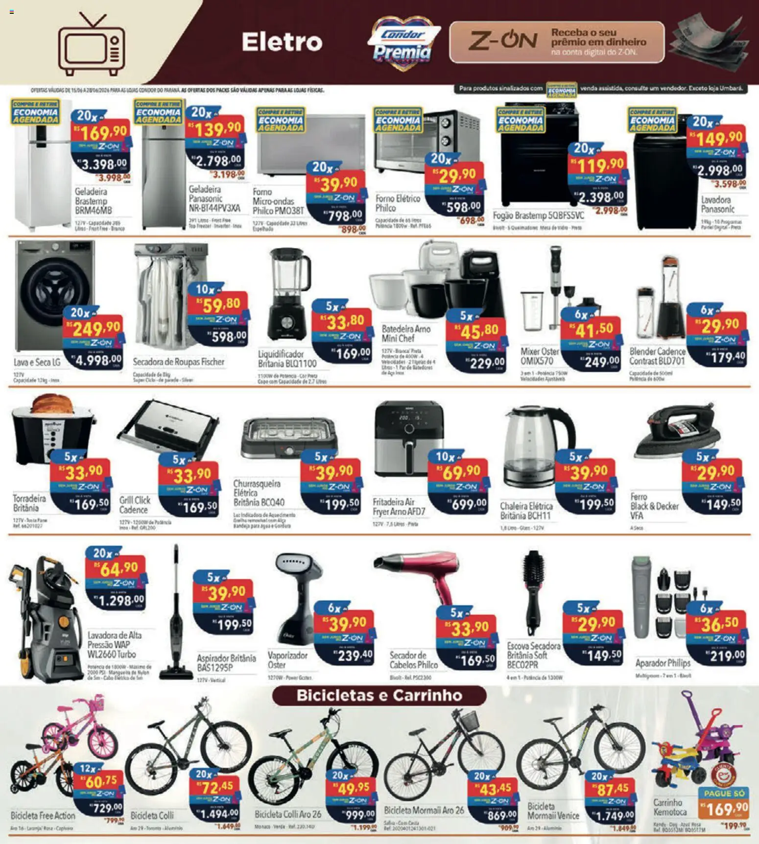Supermercados Condor Folheto - válido de 15.06.2026 | Página: 31 | Produtos: Torradeira, Lava e seca, Aparador, Bandeja