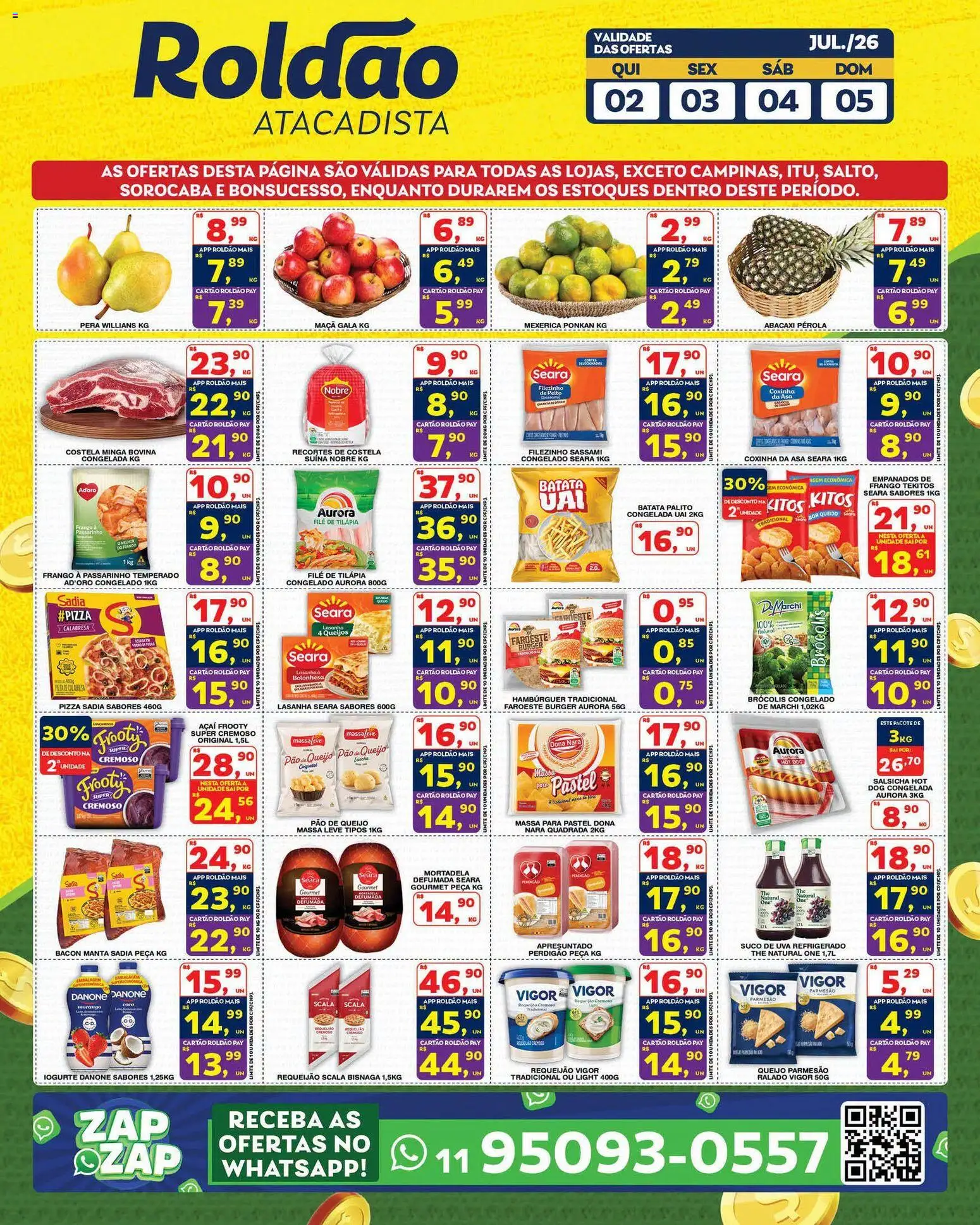 Roldão Folheto - válido de 02/07/2026 | Página: 2 | Produtos: Salsicha, Tilápia, Mortadela, Batata