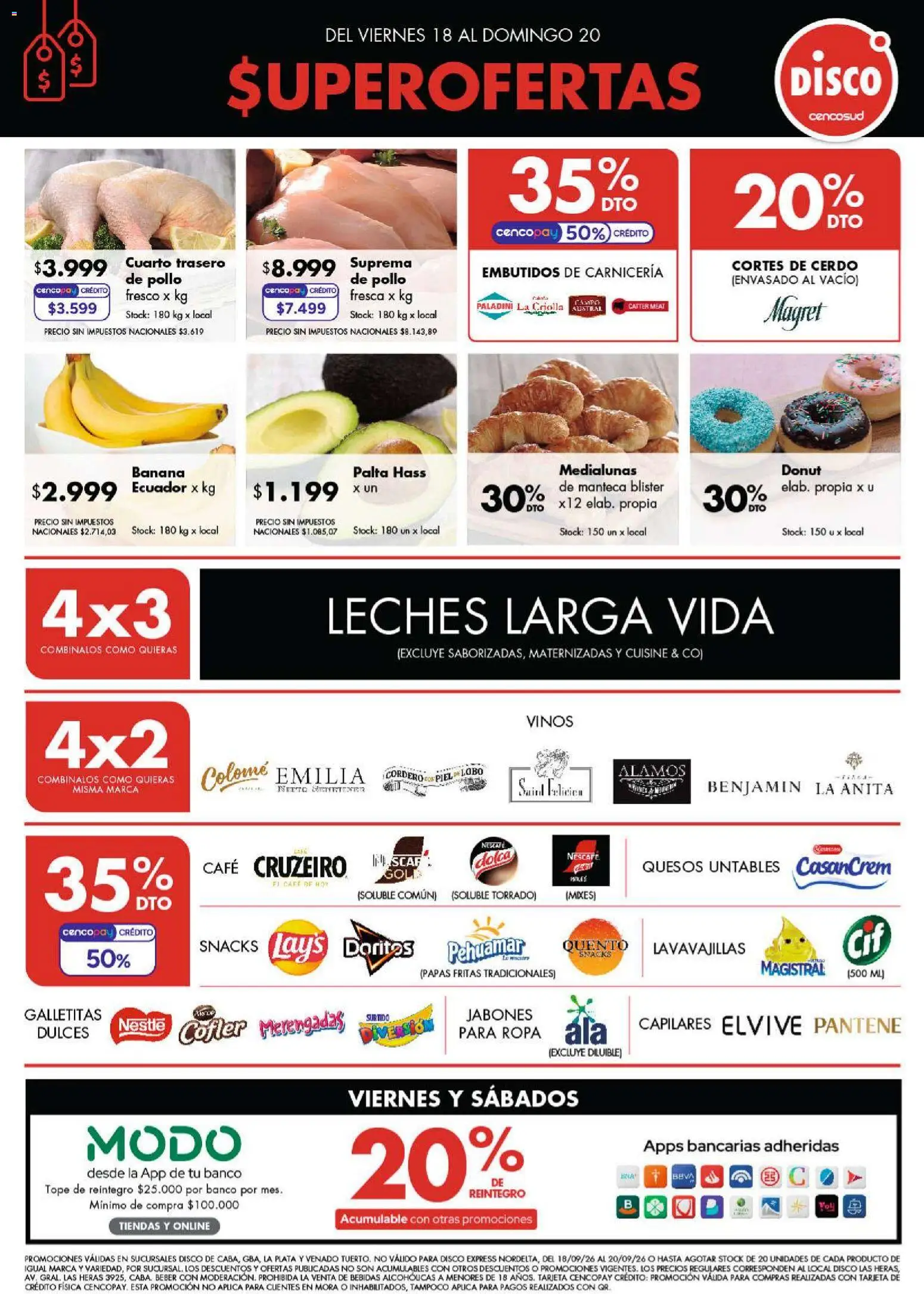 Disco - Ofertas | Bs. As. y Santa Fé │ válido desde el 17/09/2026 | Página: 1 | Productos: Donut, Lavavajillas, Papas fritas, Snacks