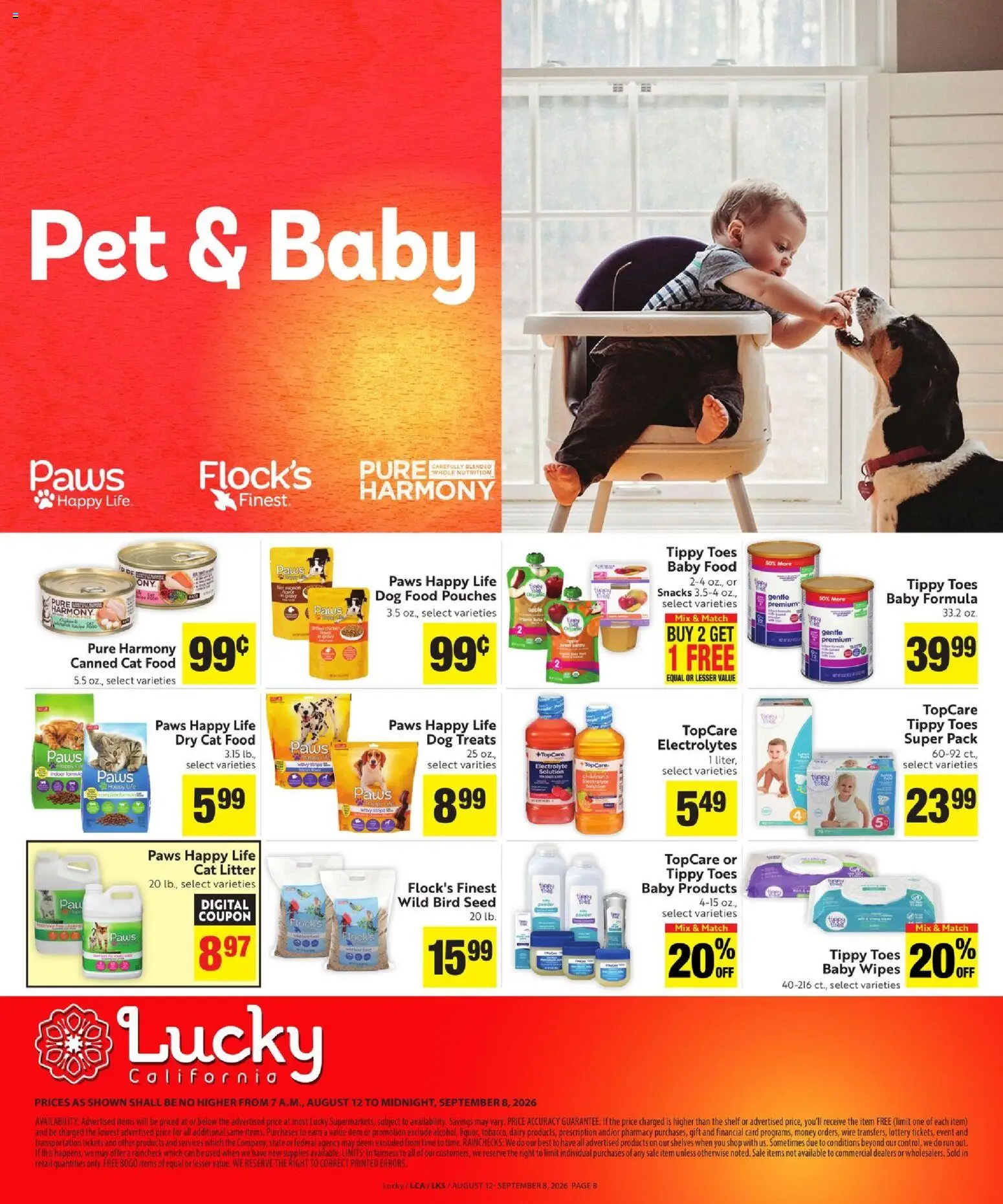 Lucky Supermarkets Online Savings Guide - valid from 08/12/2026 | Page: 8 | Products: Shelf, Wire, Dog food pouches, Food pouches