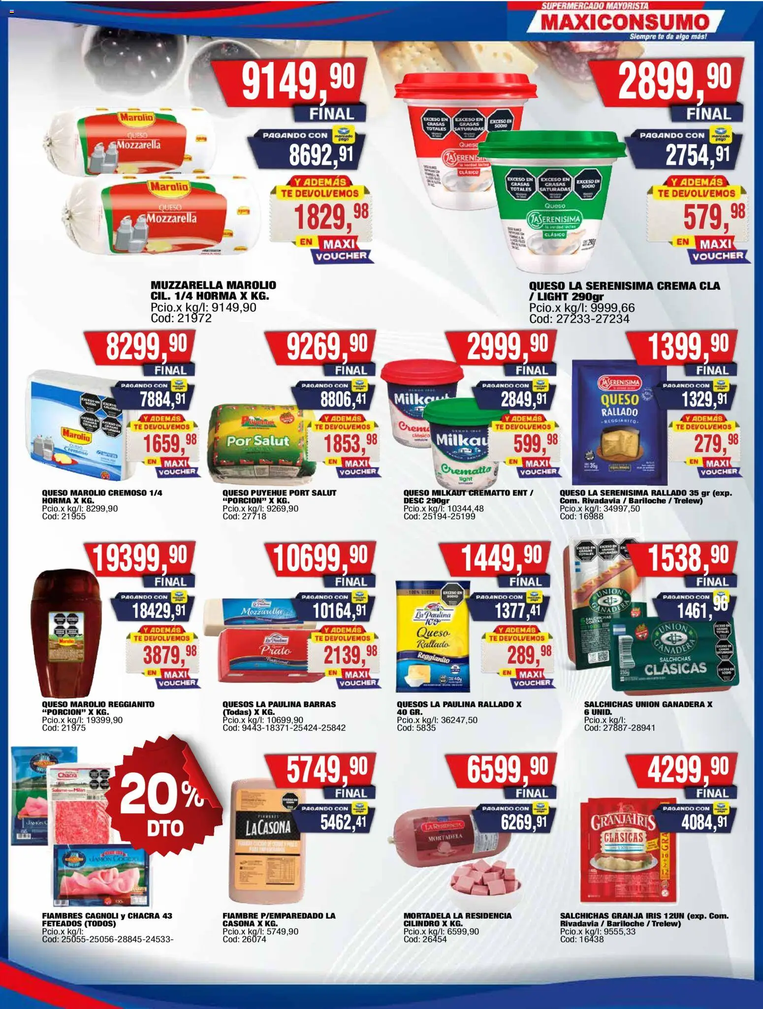 Maxiconsumo ofertas │ válido desde el 31/08/2026 | Página: 17 | Productos: Mozzarella, Muzzarella, Queso, Crema