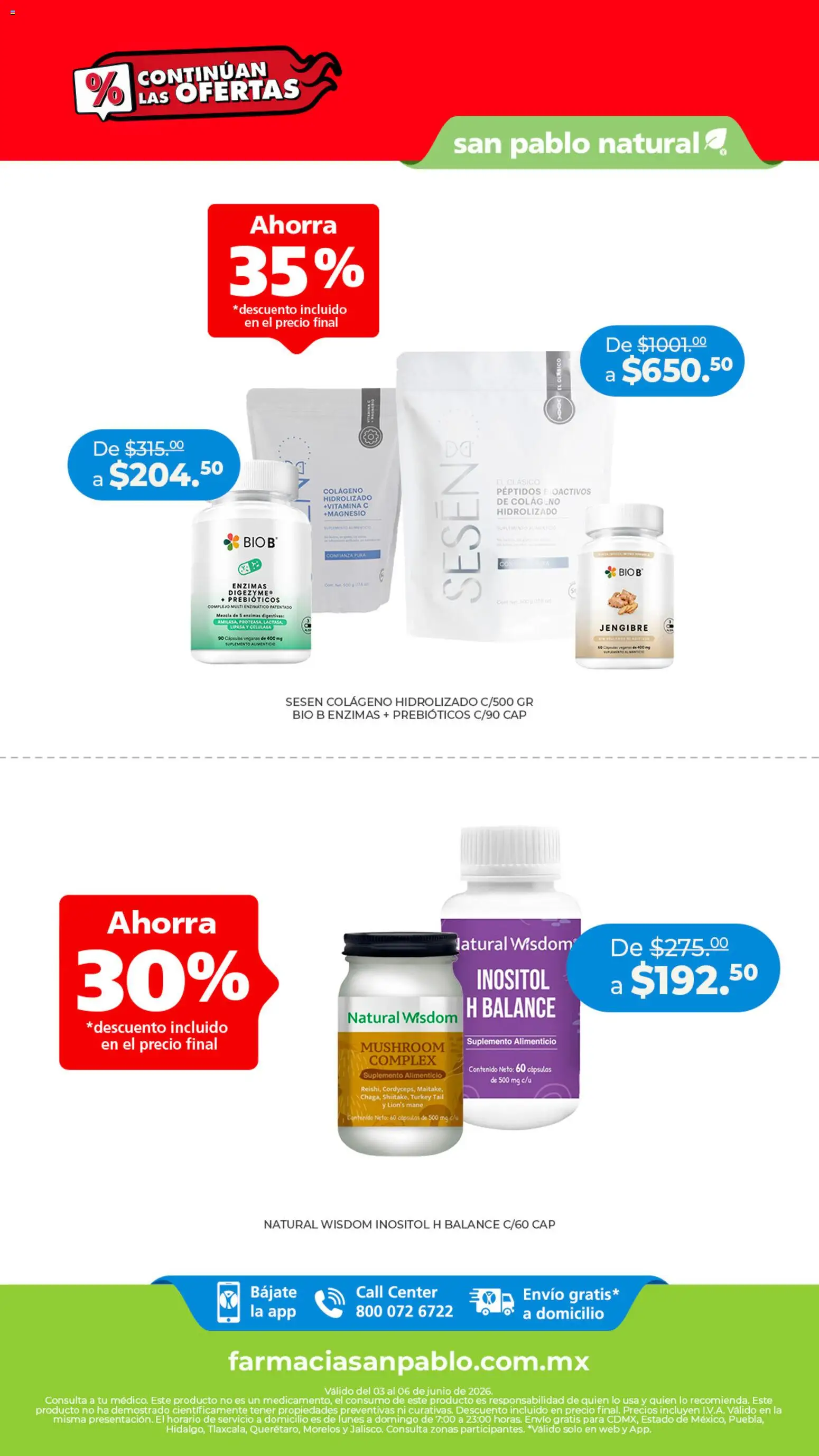 Nuevas ofertas de Farmacia San Pablo válidas en toda la República Mexicana desde el 03.06.2026. ¡Encuentra las mejores ofertas en Farmacia San Pablo catálogo! | Página: 5