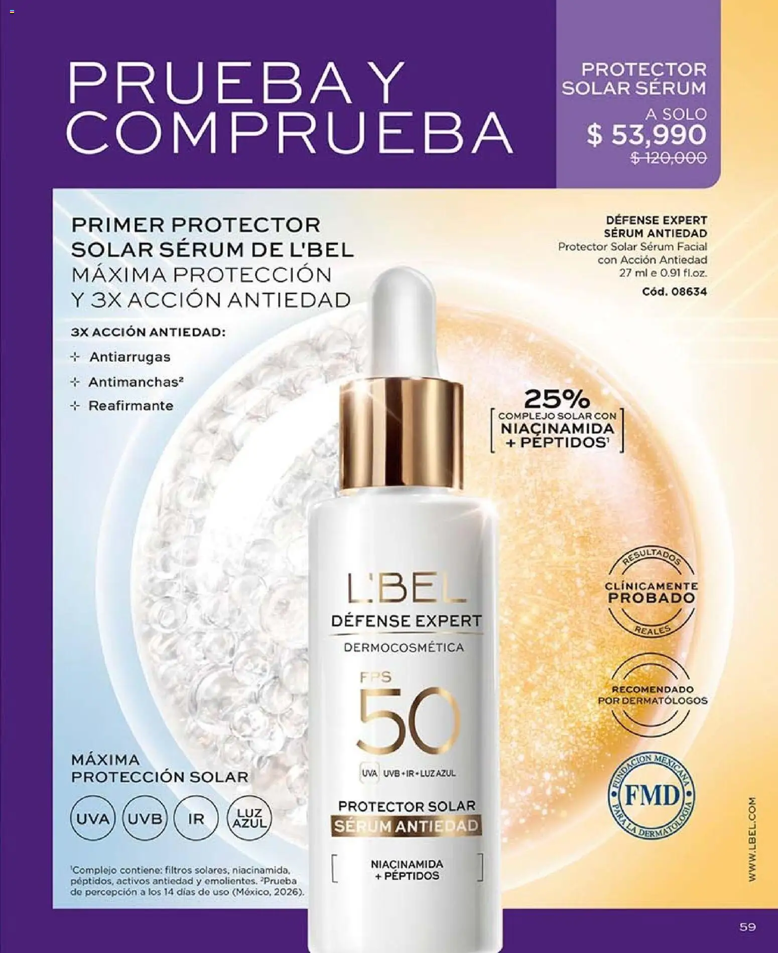 L'Bel revista - valida desde el 30/10/2026 | Página: 59 | Productos: Serum, Uva, Protector solar