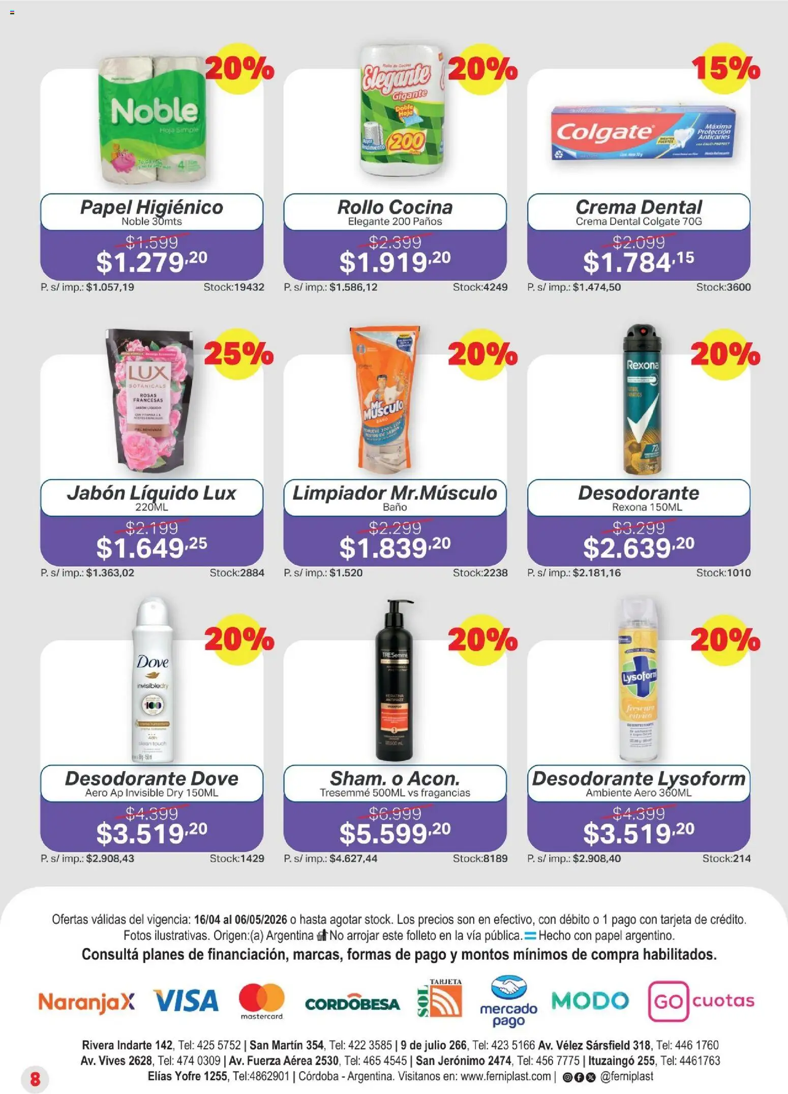 Ferniplast catálogo │ válido desde el 16.04.2026 | Página: 8 | Productos: Baño, Jabón líquido, Limpiador, Crema