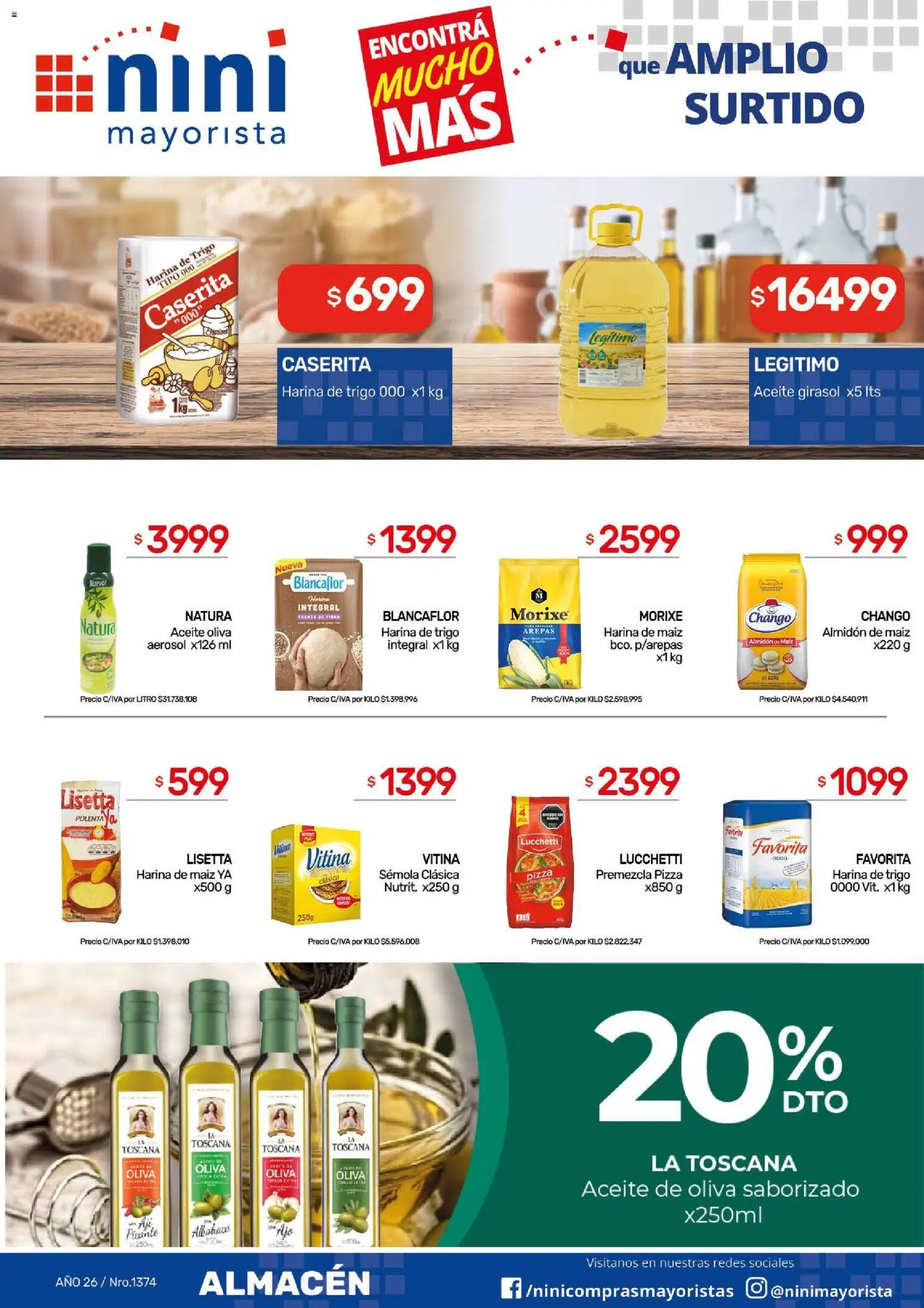 NINI Mayorista ofertas │ válido desde el 24/08/2026 | Página: 23 | Productos: Harina, Aceite, Maiz, Polenta