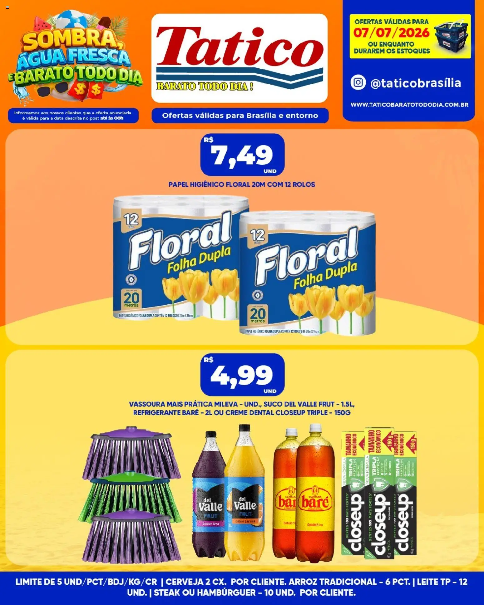 Tatico Folheto - válido de 08/07/2026 | Página: 29 | Produtos: Arroz, Creme, Hambúrguer, Vassoura