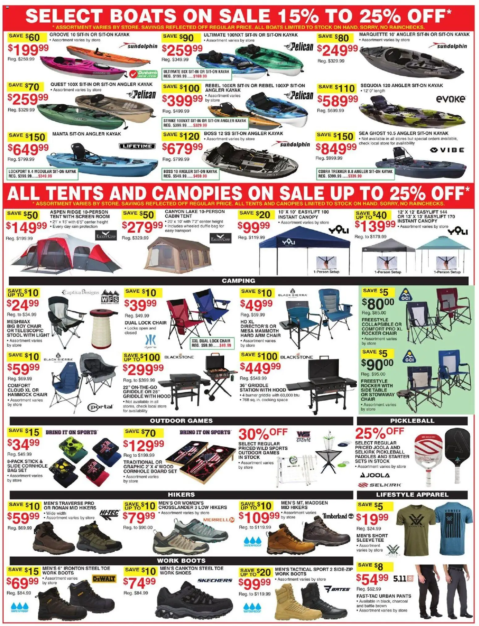Dunham's Sports Weekly Ad - valid from 08/01/2026 | Page: 8 | Products: Table, Chair, Kayak, Pants