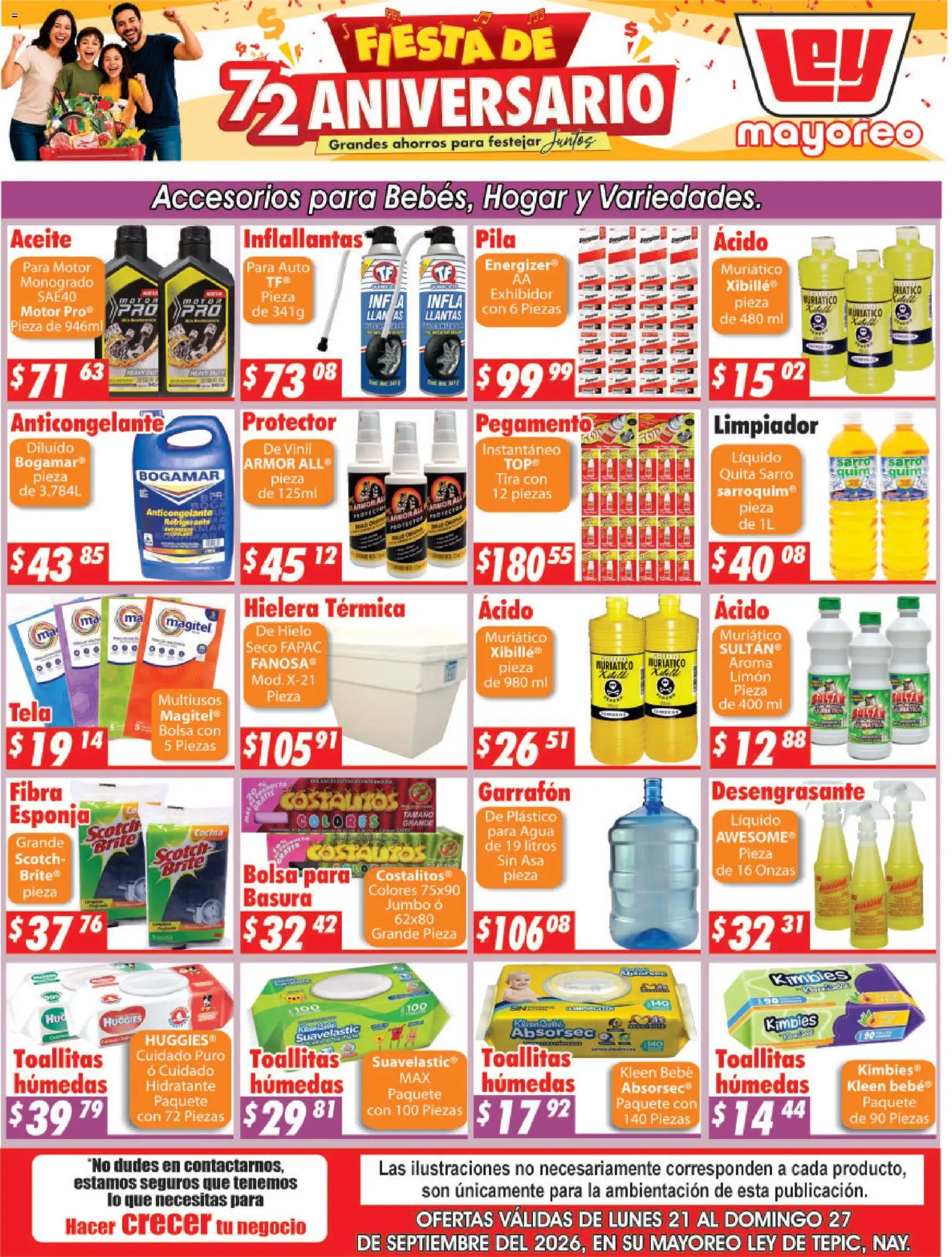 Nuevas ofertas de Casa Ley válidas en toda la República Mexicana desde el 21/09/2026. ¡Encuentra las mejores ofertas en Casa Ley folleto Tepic! | Página: 3 | Productos: Toallitas húmedas, Limpiador, Hielera, Pila