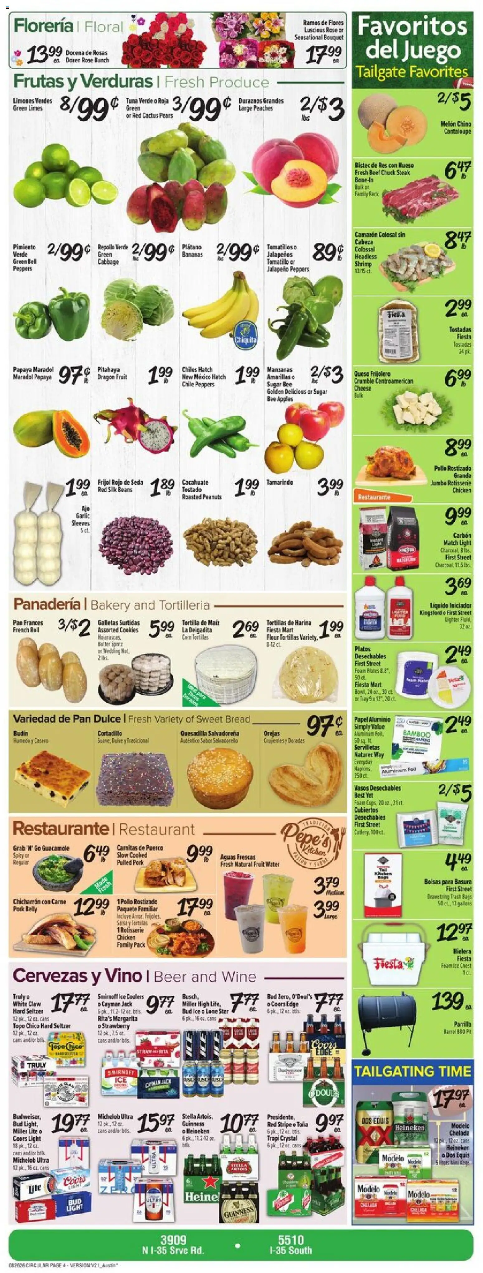 Fiesta Mart Weekly Ad - valid from 08/26/2026 | Page: 4 | Products: Pan, Beef, Beans, Foam