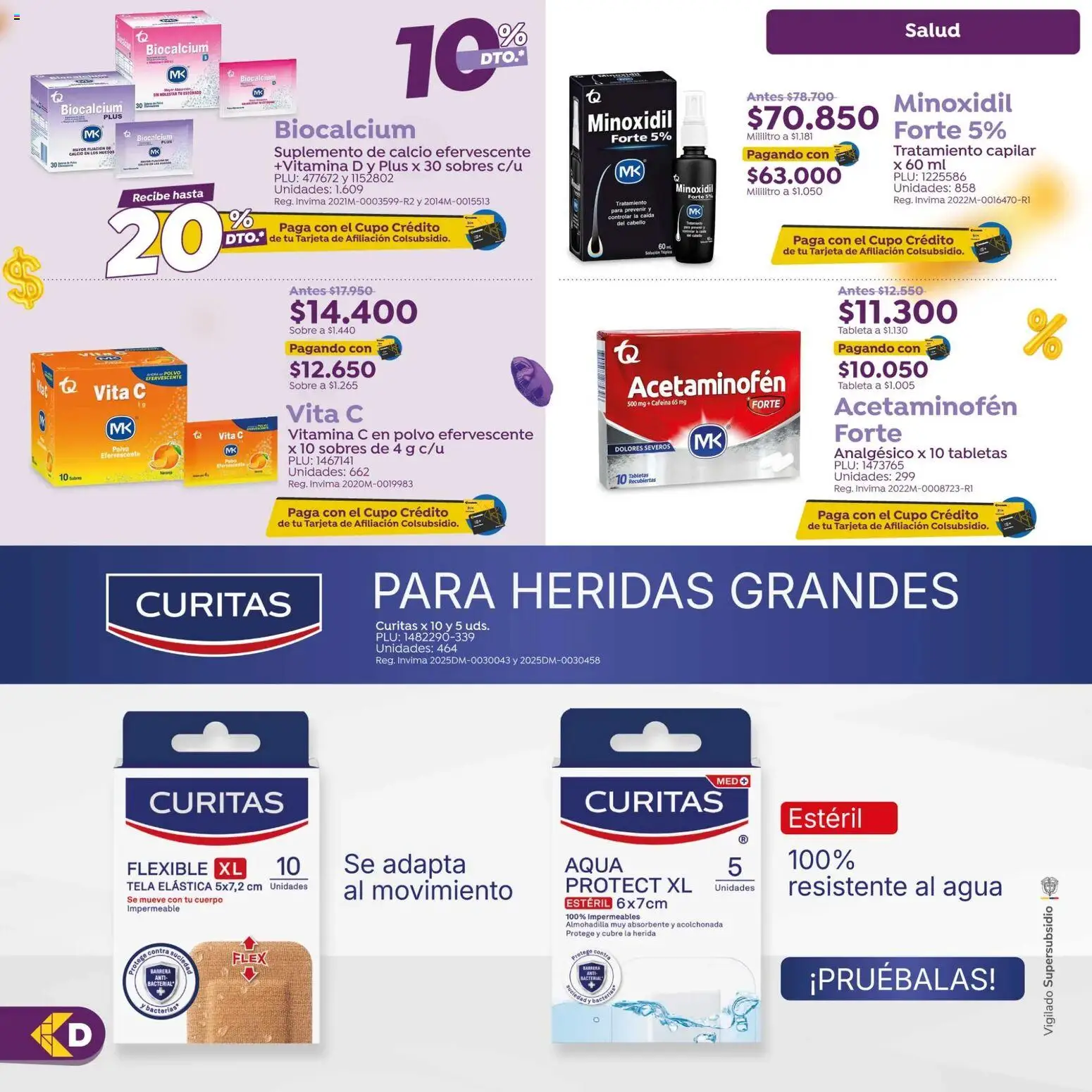 Colsubsidio revista - valida desde el 15/09/2026 | Página: 11 | Productos: Agua, Tableta, Sobre, Polvo