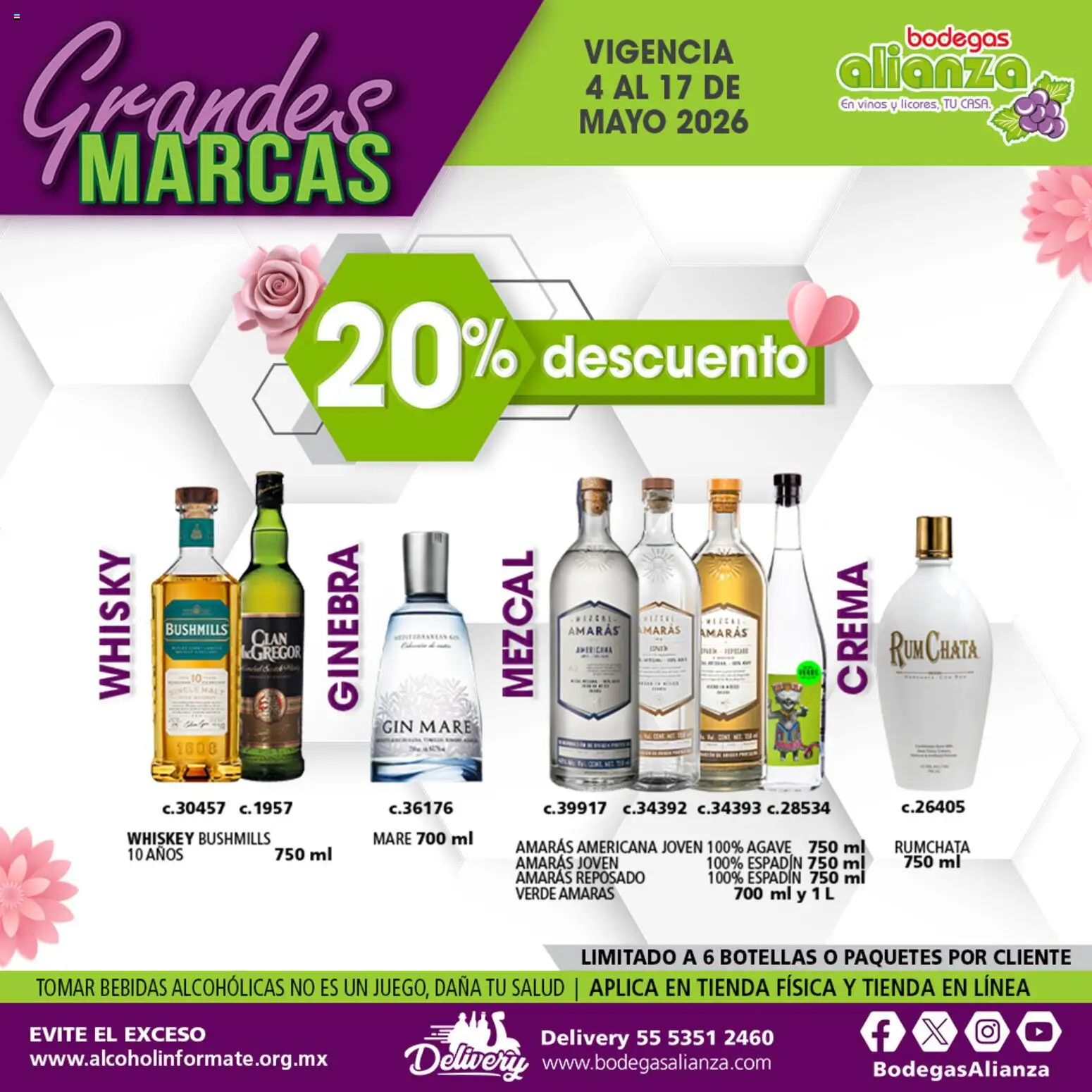 Nuevas ofertas de Bodegas Alianza válidas en toda la República Mexicana desde el 04.05.2026. ¡Encuentra las mejores ofertas en Bodegas Alianza catálogo Grandes Marcas! | Página: 8 | Productos: Gin, Whiskey, Ginebra, Whisky