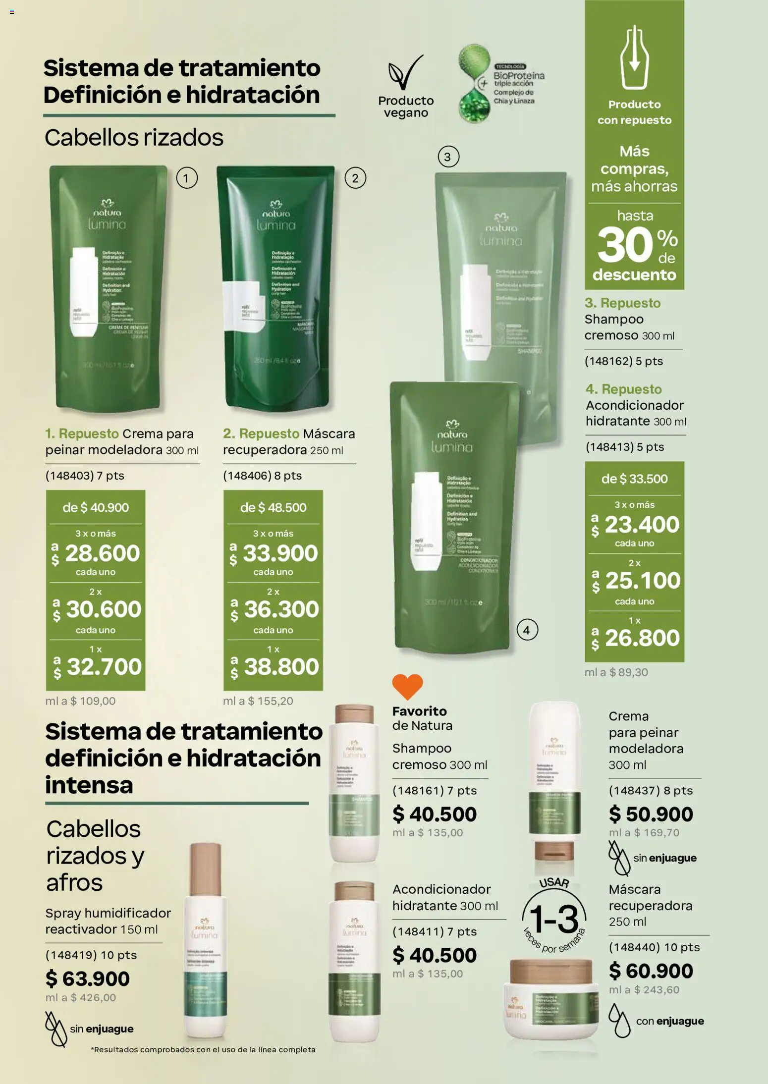 Natura revista - valida desde el 22/07/2026 | Página: 146 | Productos: Crema, Shampoo, Máscara, Acondicionador