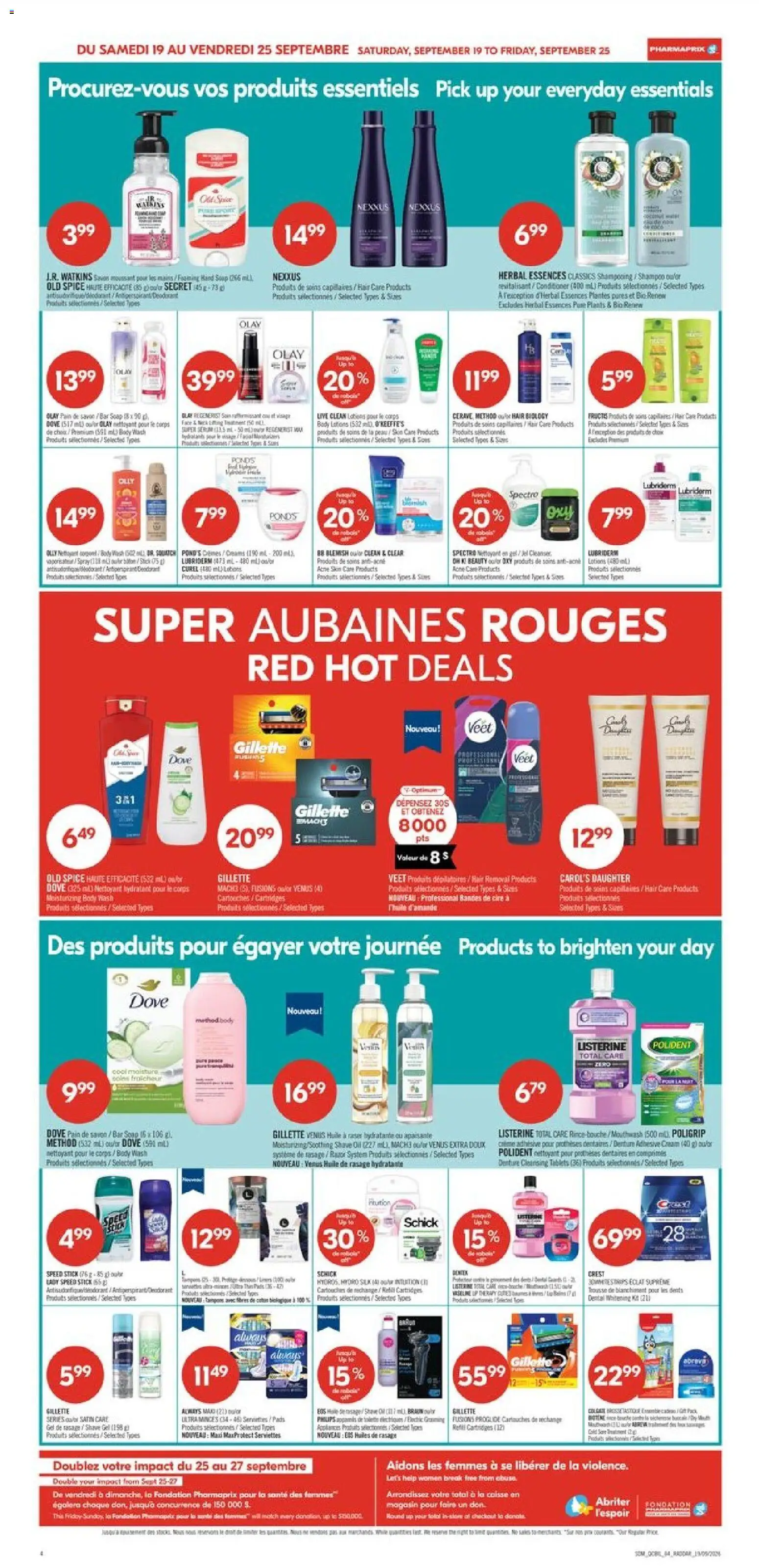 Pharmaprix flyer valid from Sep 19, 2026 | Page: 11 | Products: Strips, Soap, Body wash, Oil