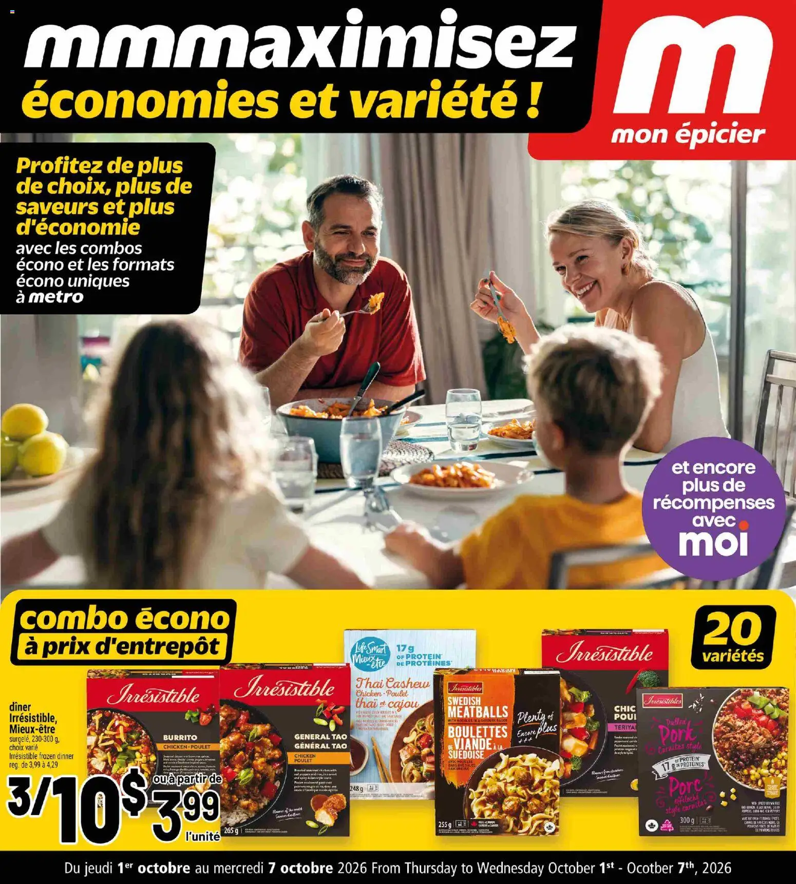 Metro flyer valid from Oct 1, 2026 | Page: 1 | Products: Cashew, Protein, Chicken, Pork