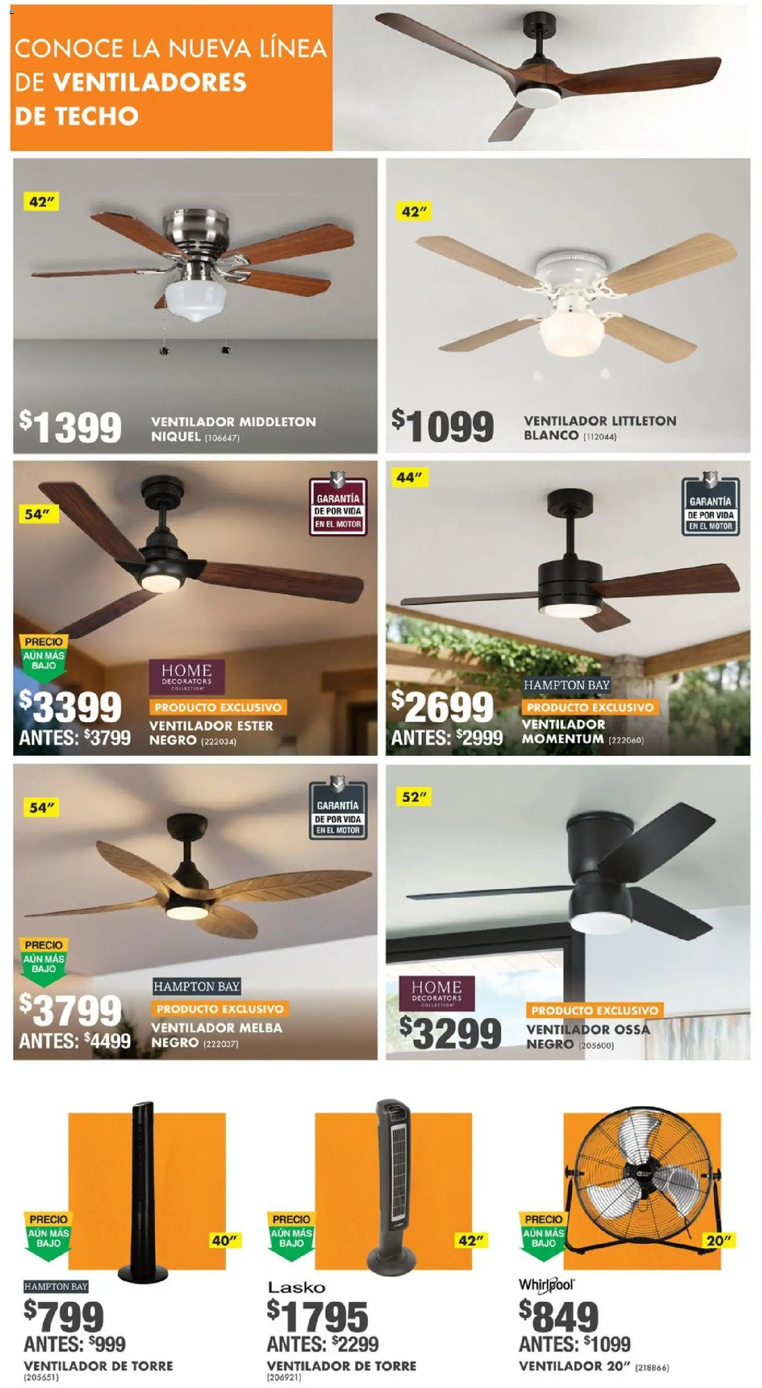 Nuevas ofertas de Home Depot válidas en toda la República Mexicana desde el 14.05.2026. ¡Encuentra las mejores ofertas en Home Depot catálogo! | Página: 7 | Productos: Ventilador