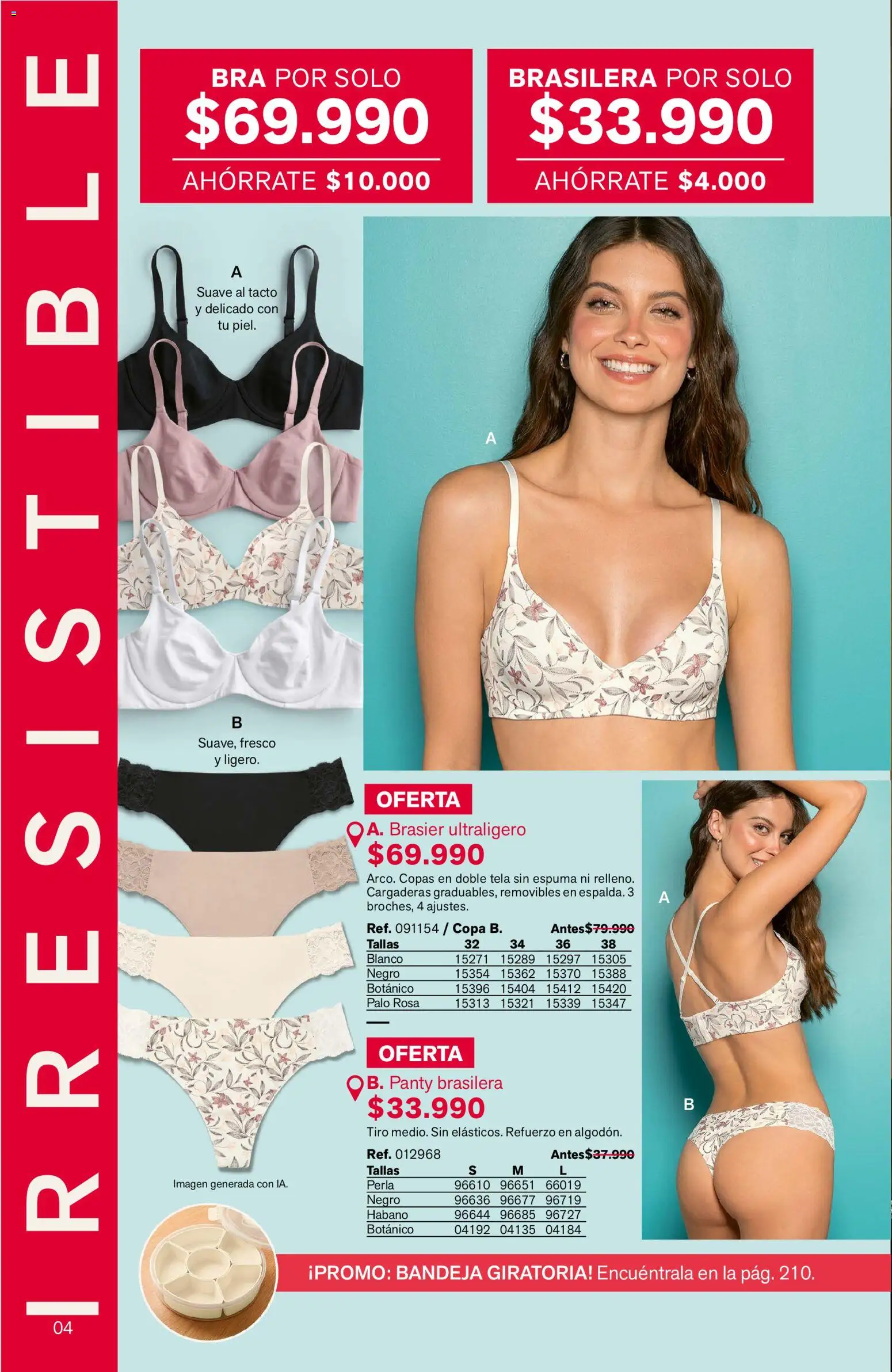 Leonisa revista - valida desde el 01/10/2026 | Página: 4 | Productos: Espuma, Bandeja, Brasier