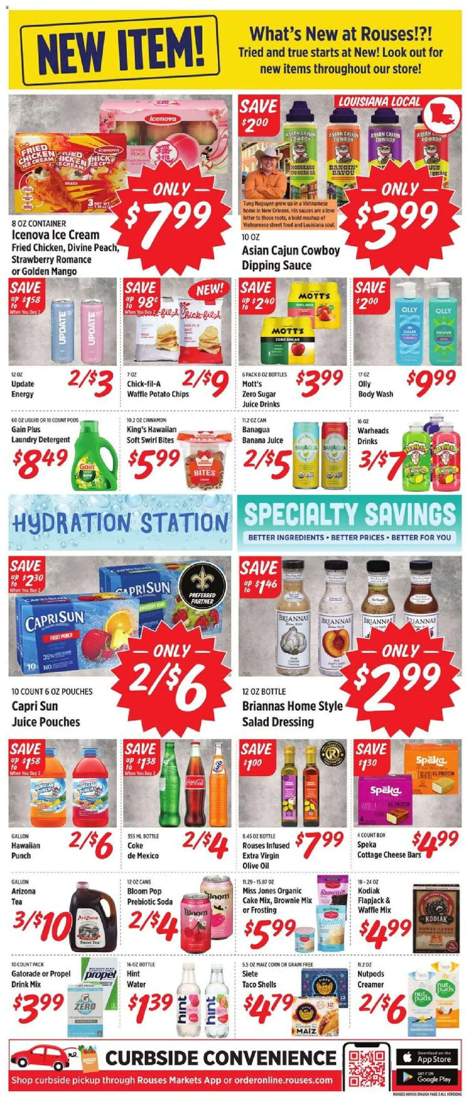 Rouses Weekly Ad - valid from 08/19/2026 | Page: 4 | Products: Detergent, Salad, Cake, Ice