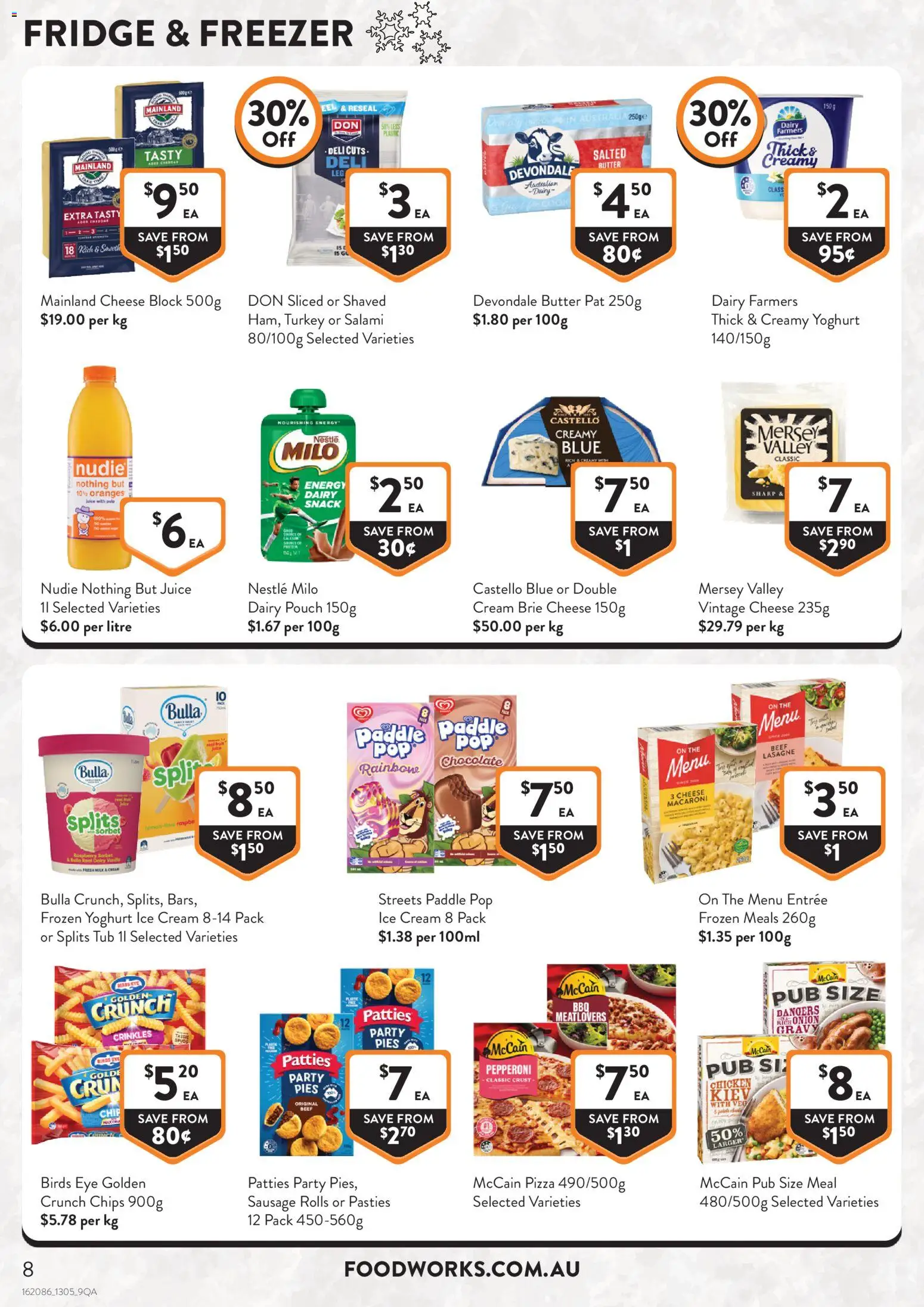 Foodworks catalogue - valid from 13.05.2026 | Page: 8 | Products: Yoghurt, Salami, Fridge, Freezer