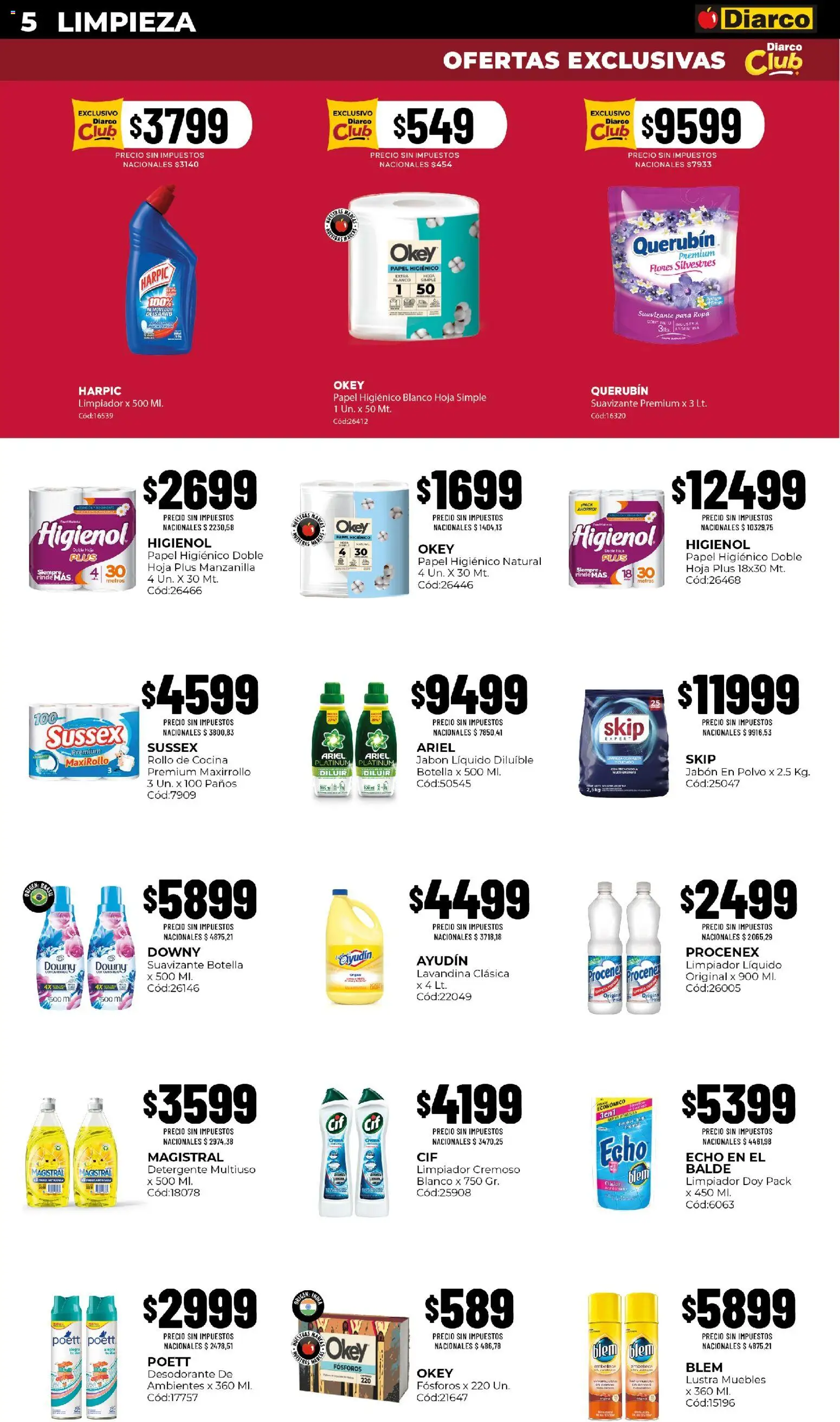 Diarco - Ofertas en Centro del País (Pueblo) │ válido desde el 14/09/2026 | Página: 5 | Productos: Botella, Jabón en polvo, Detergente, Ropa