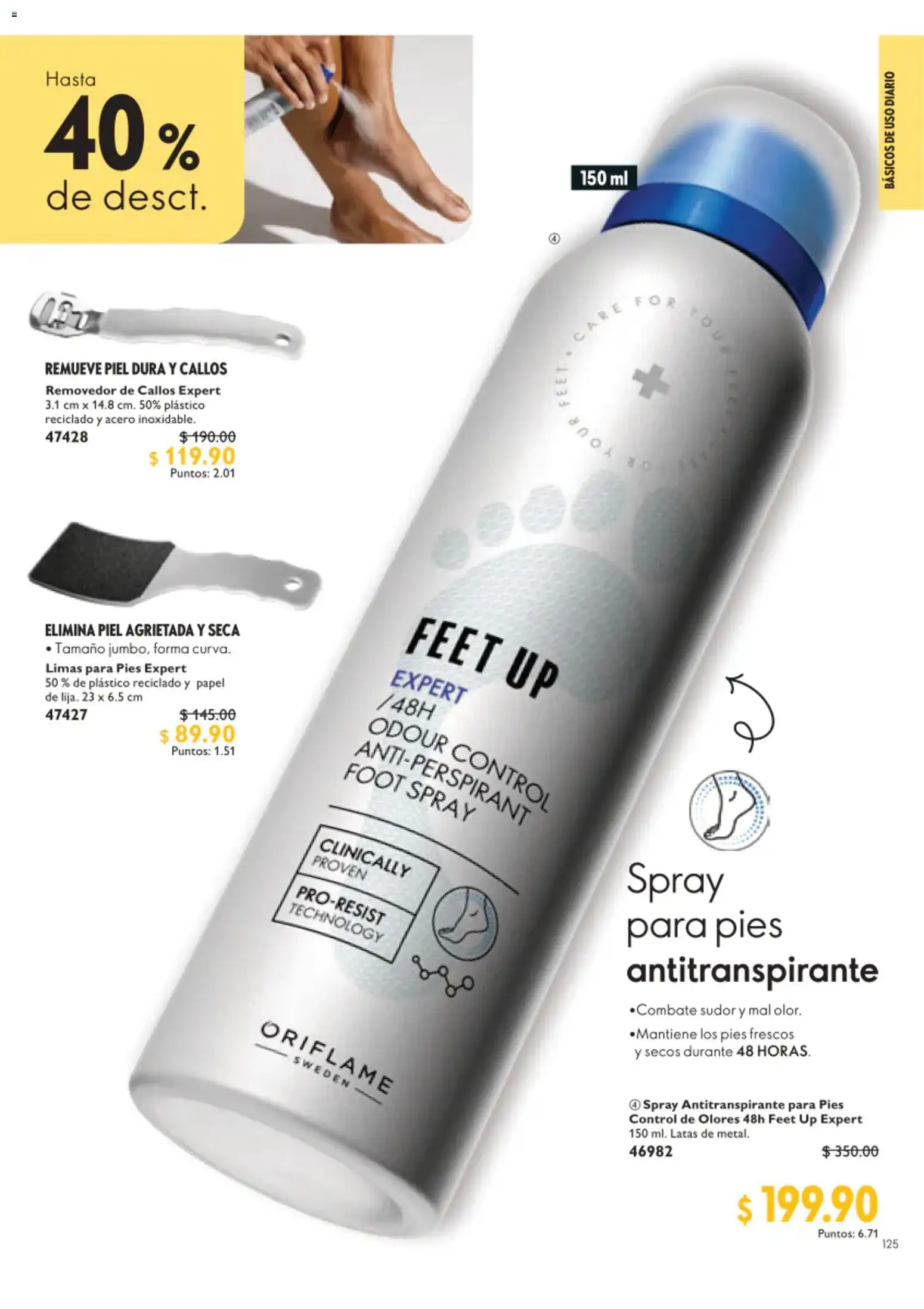 Nuevas ofertas de Oriflame válidas en toda la República Mexicana desde el 22/08/2026. ¡Encuentra las mejores ofertas en Oriflame campaña 12 2026! | Página: 125 | Productos: Antitranspirante, Removedor de callos