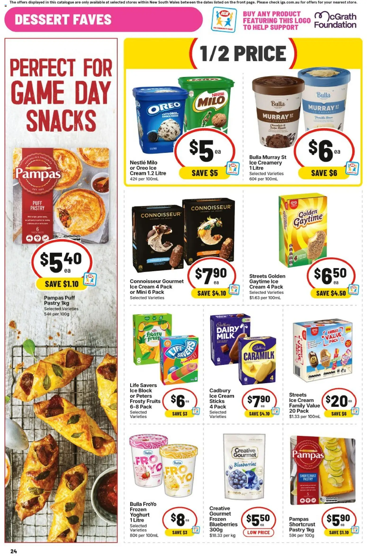 IGA catalogue - valid from 23/09/2026 | Page: 24 | Products: Milk, Dairy, Pastry, Ice cream