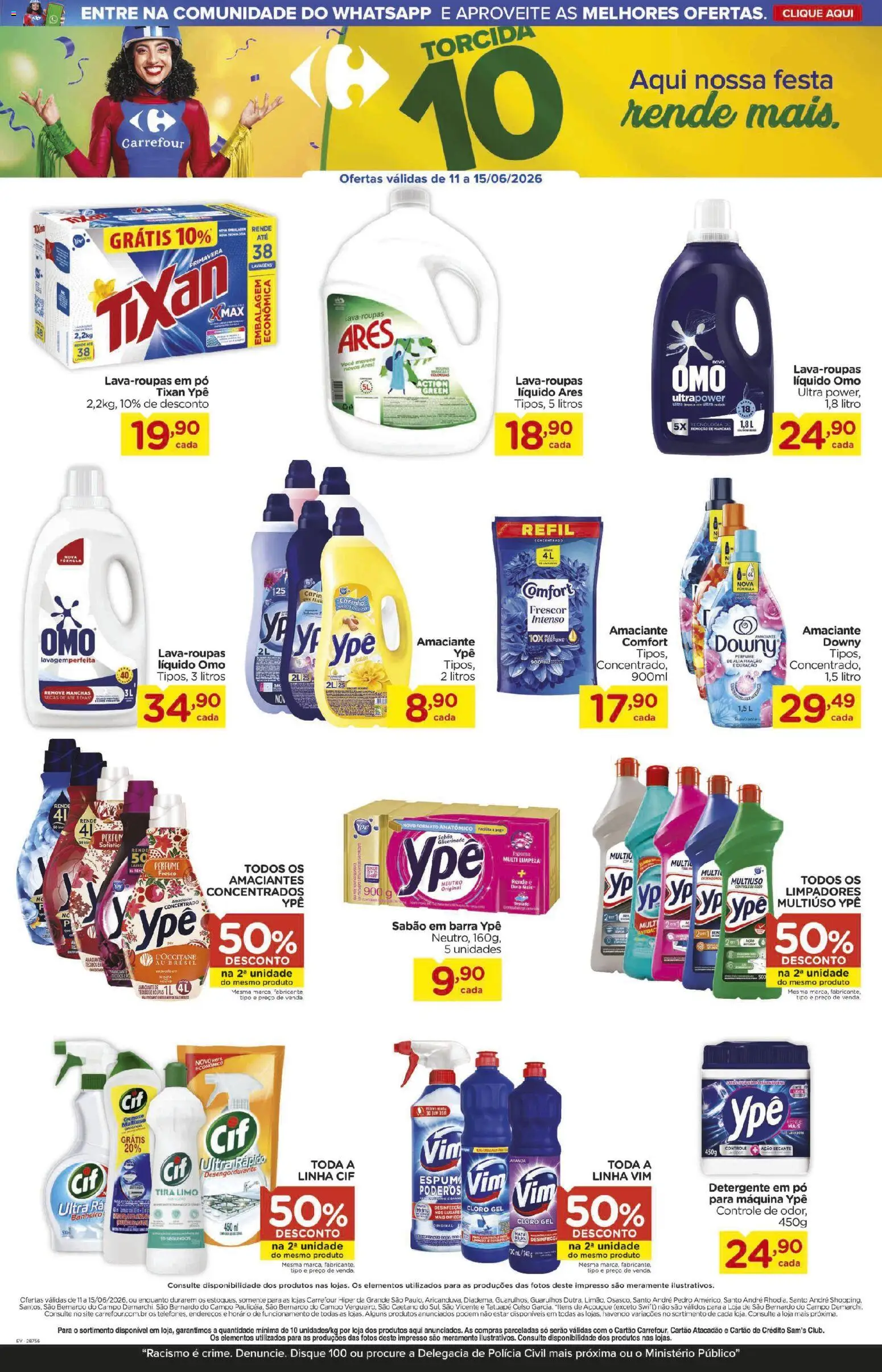 Carrefour Folheto - válido de 11.06.2026 | Página: 9 | Produtos: Perfume, Amaciante downy, Pó, Desengordurante