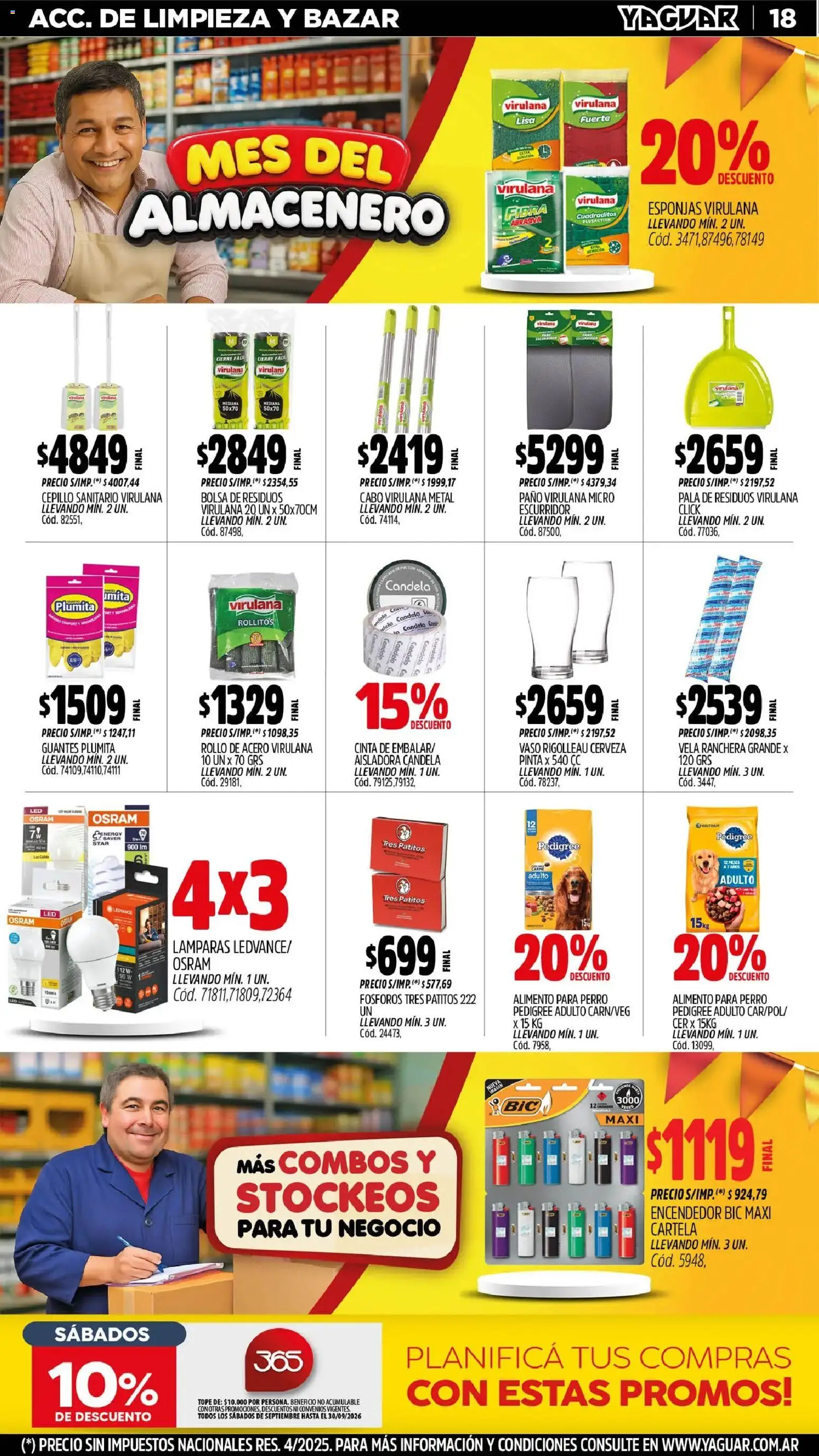 Yaguar - Oferta Semanal Mar del Plata │ válido desde el 31/08/2026 | Página: 18 | Productos: Fósforos, Cinta, Esponjas, Guantes