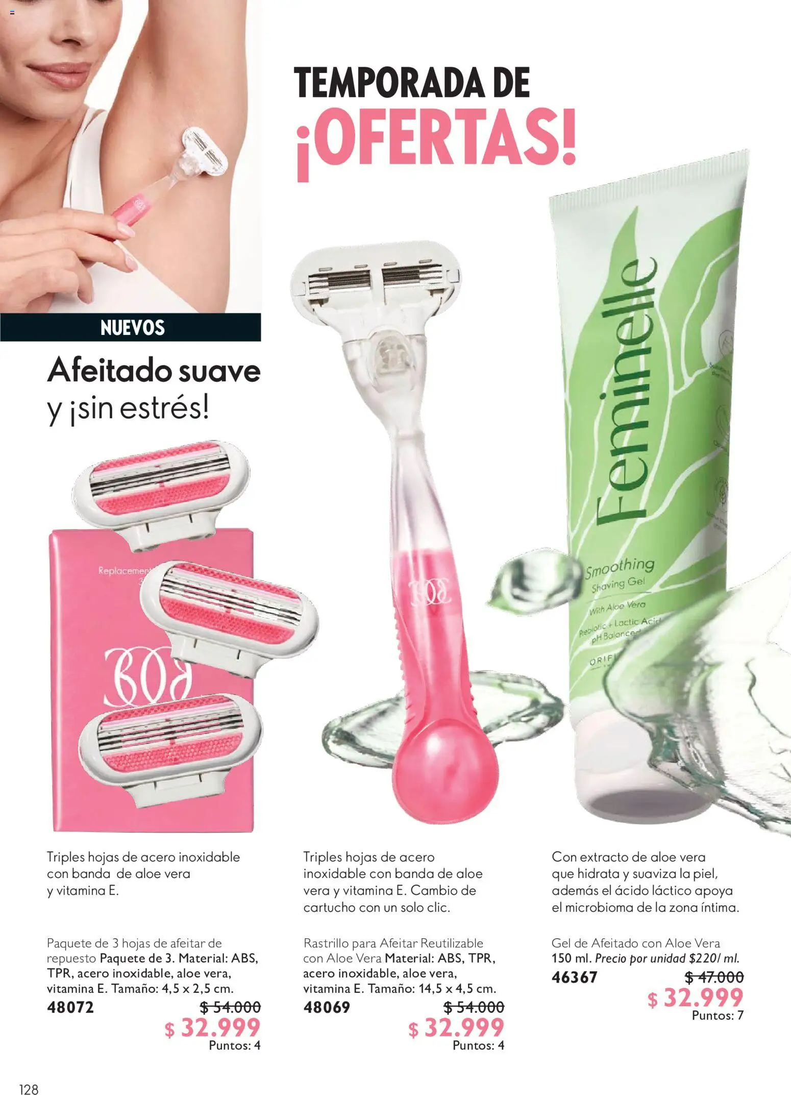Oriflame revista - valida desde el 11/07/2026 | Página: 128 | Productos: Rastrillo, Loción tonificante