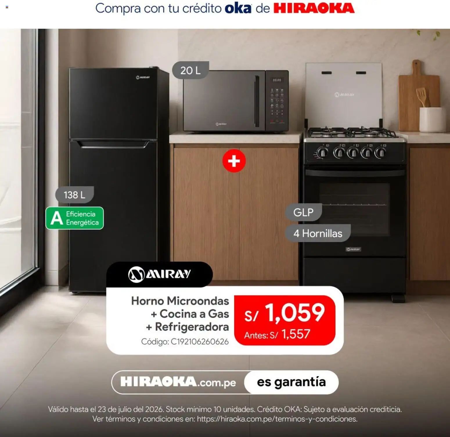 Catálogo Hiraoka válido desde 21/07/2026 | Página: 6 | Productos: Horno, Horno microondas, Cocina