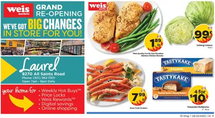 Preview of Weis weekly ads valid from 08/20/2026