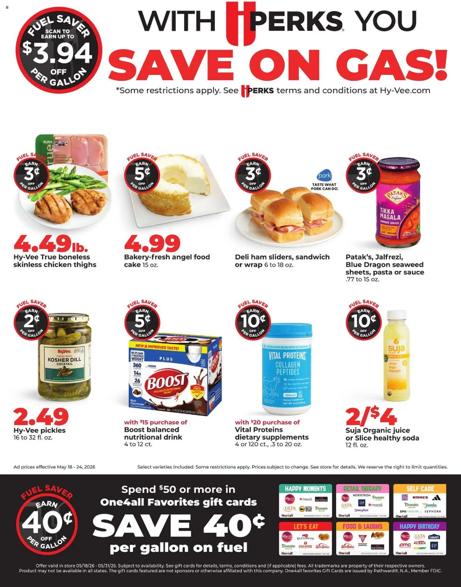 HyVee Weekly Ad - valid from 18.05.2026 | Page: 14 | Products: Chocolate, Juice, Pasta, Weight